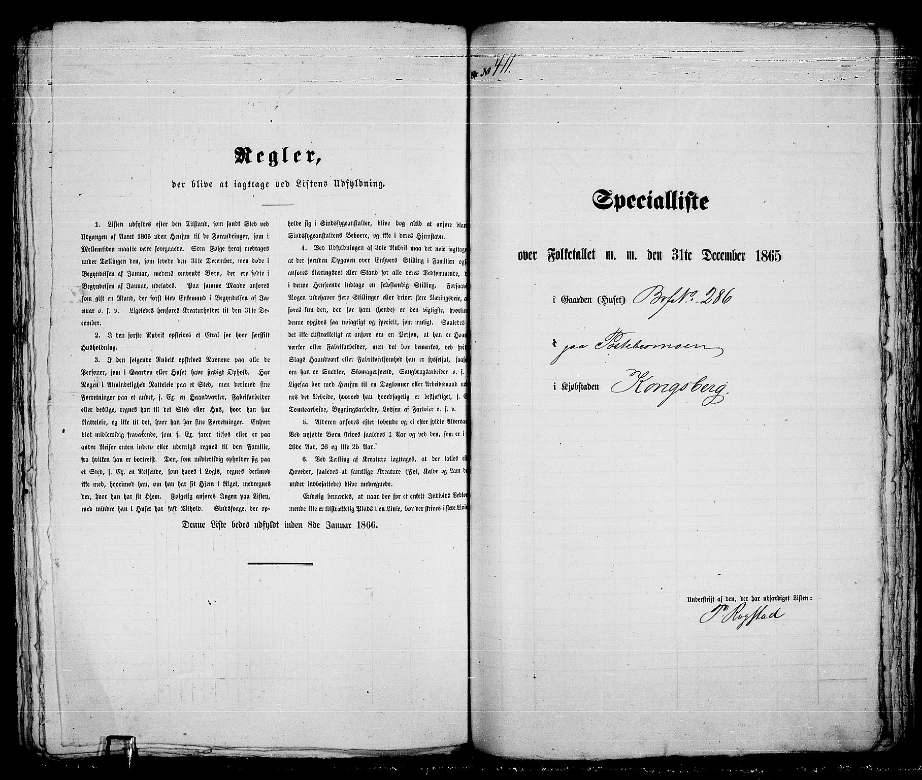 RA, 1865 census for Kongsberg/Kongsberg, 1865, p. 837