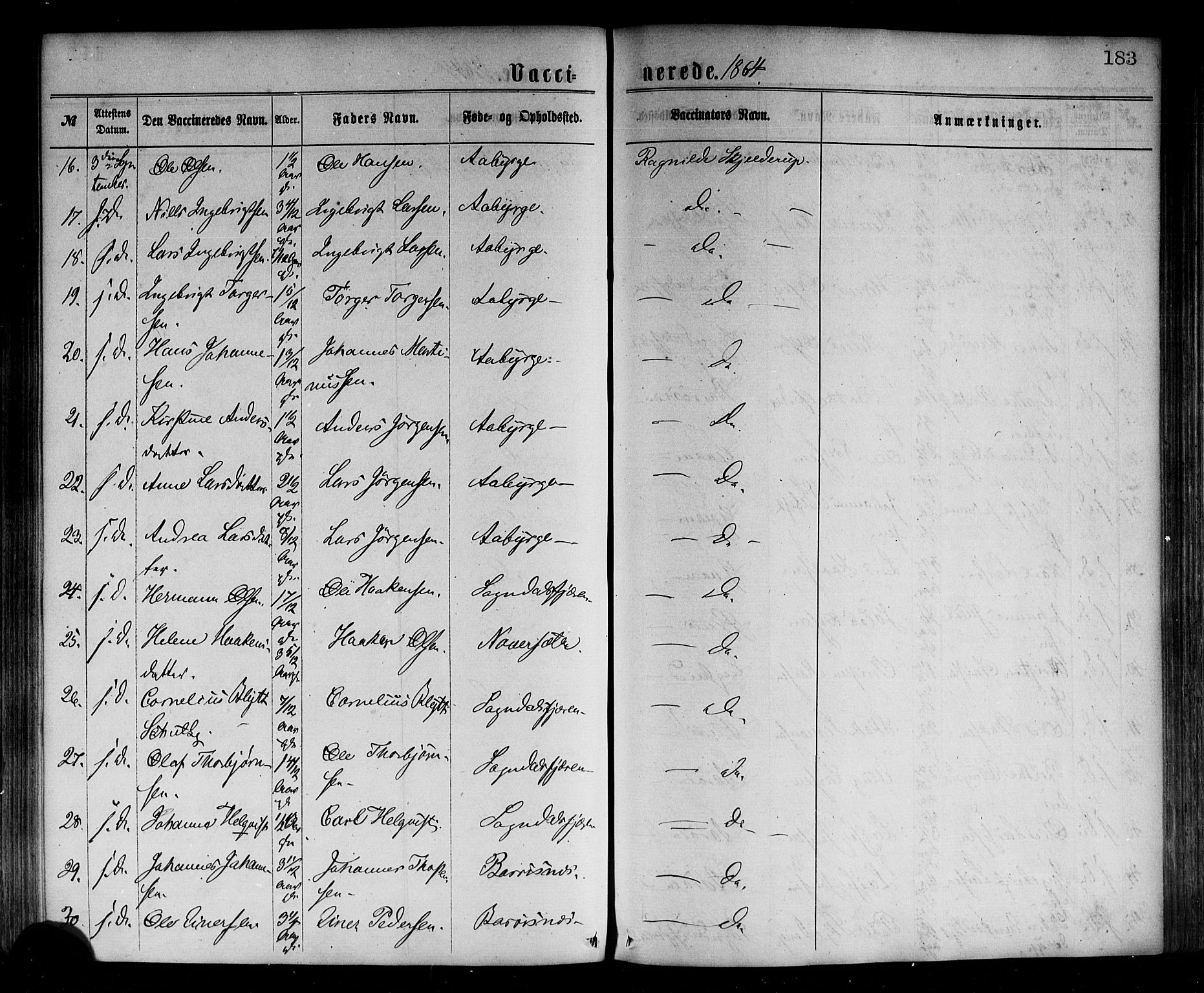 Sogndal sokneprestembete, AV/SAB-A-81301/H/Haa/Haaa/L0014: Parish register (official) no. A 14, 1864-1877, p. 183