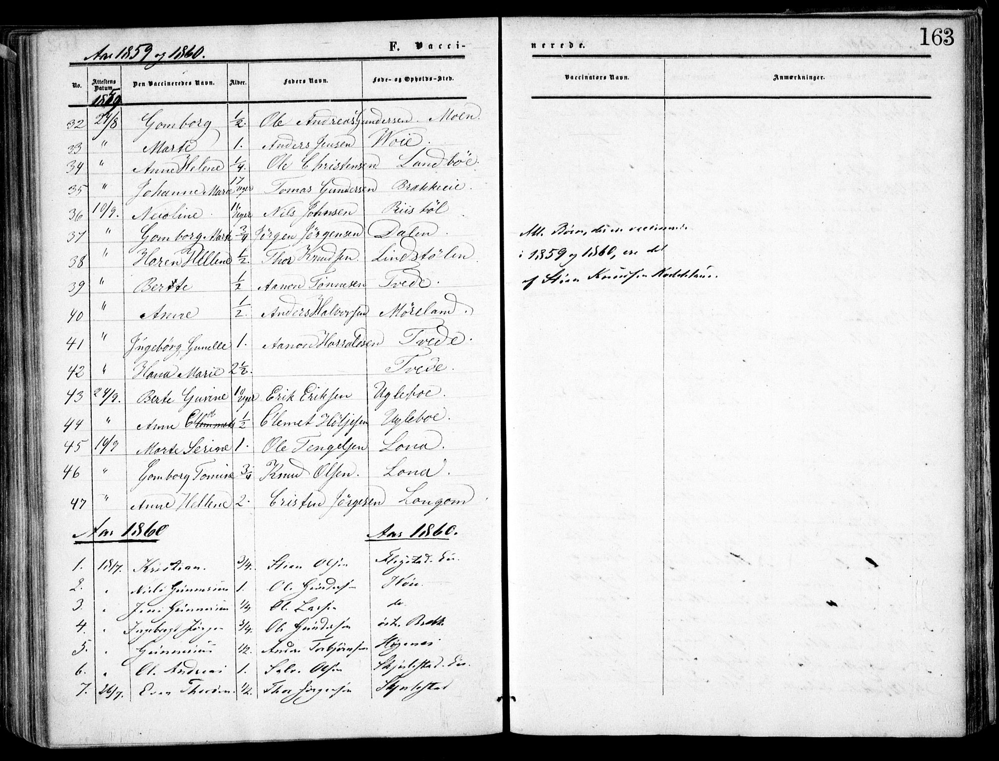 Austre Moland sokneprestkontor, SAK/1111-0001/F/Fa/Faa/L0008: Parish register (official) no. A 8, 1858-1868, p. 163