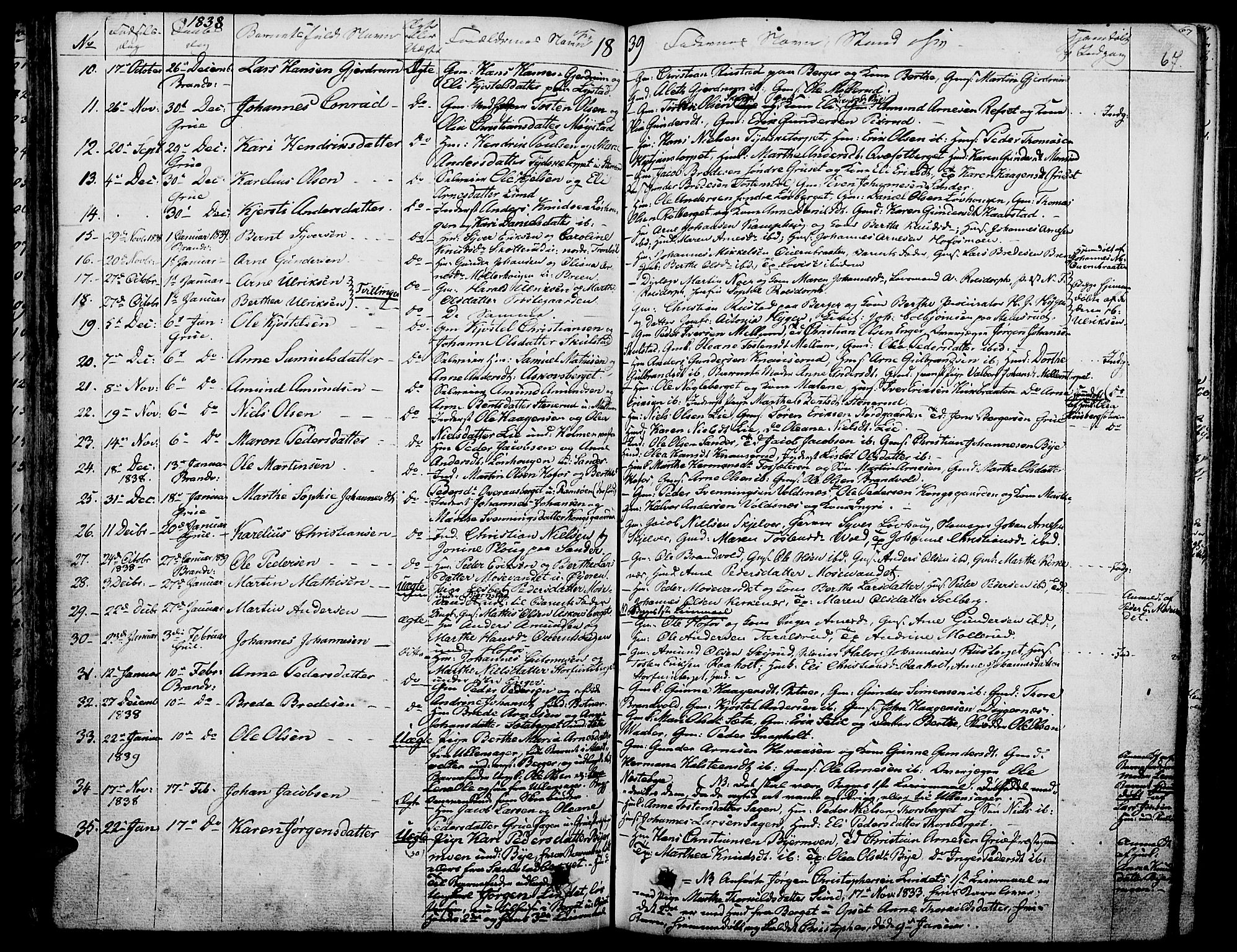 Grue prestekontor, SAH/PREST-036/H/Ha/Haa/L0007: Parish register (official) no. 7, 1830-1847, p. 67