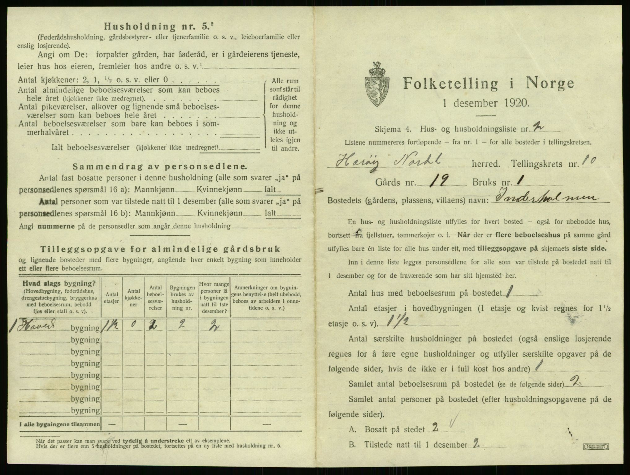 SAT, 1920 census for Herøy, 1920, p. 850