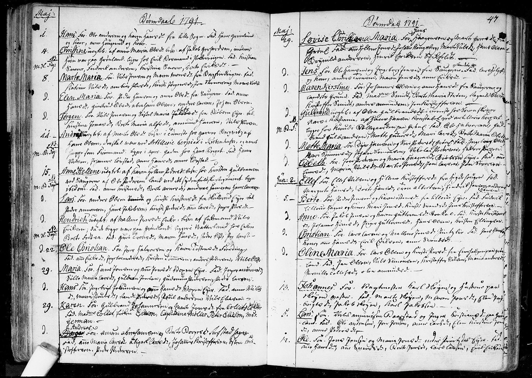 Aker prestekontor kirkebøker, SAO/A-10861/F/L0010: Parish register (official) no. 10, 1786-1809, p. 47