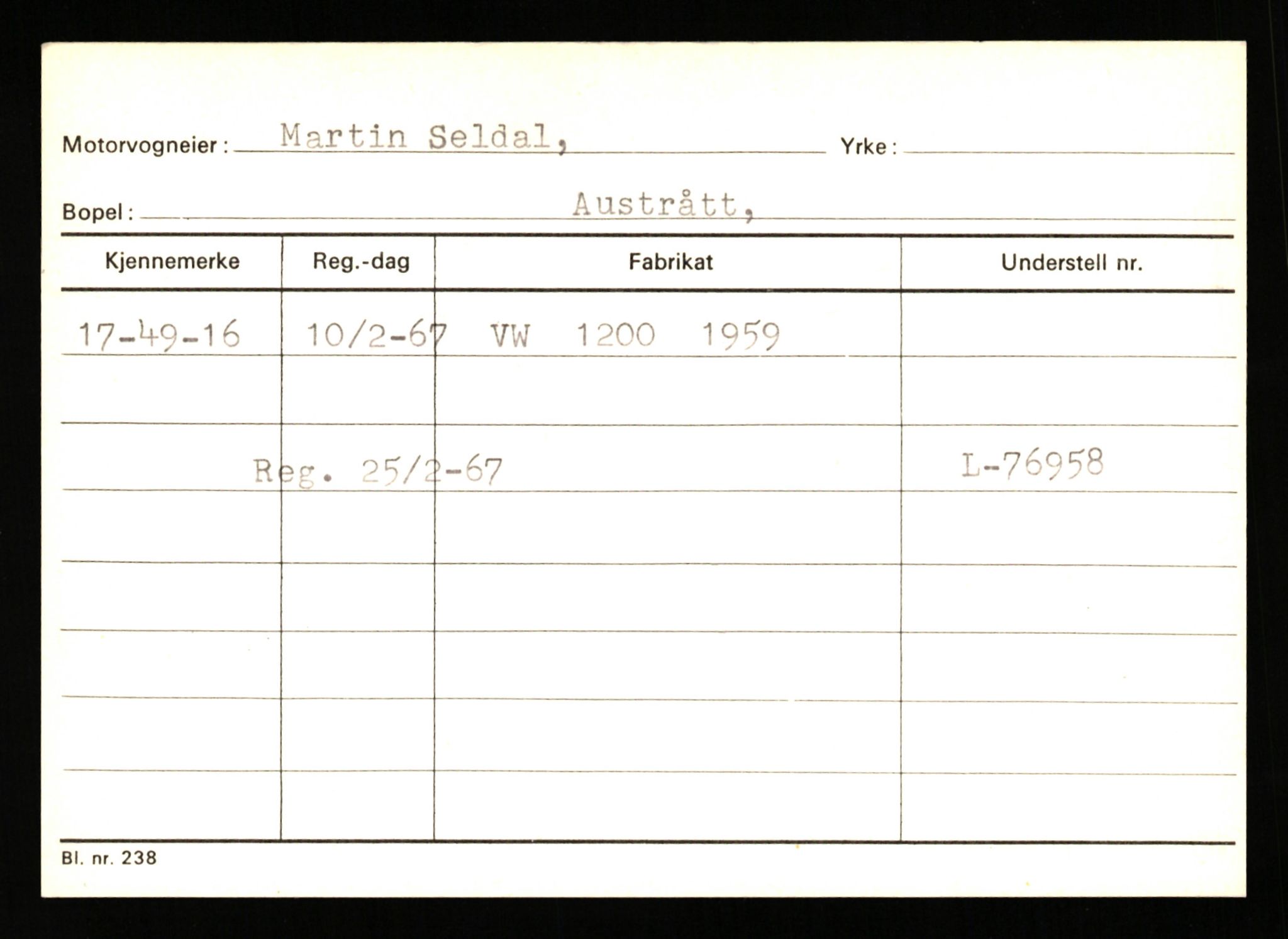 Stavanger trafikkstasjon, AV/SAST-A-101942/0/G/L0010: Registreringsnummer: 130000 - 239953, 1930-1971, p. 1541