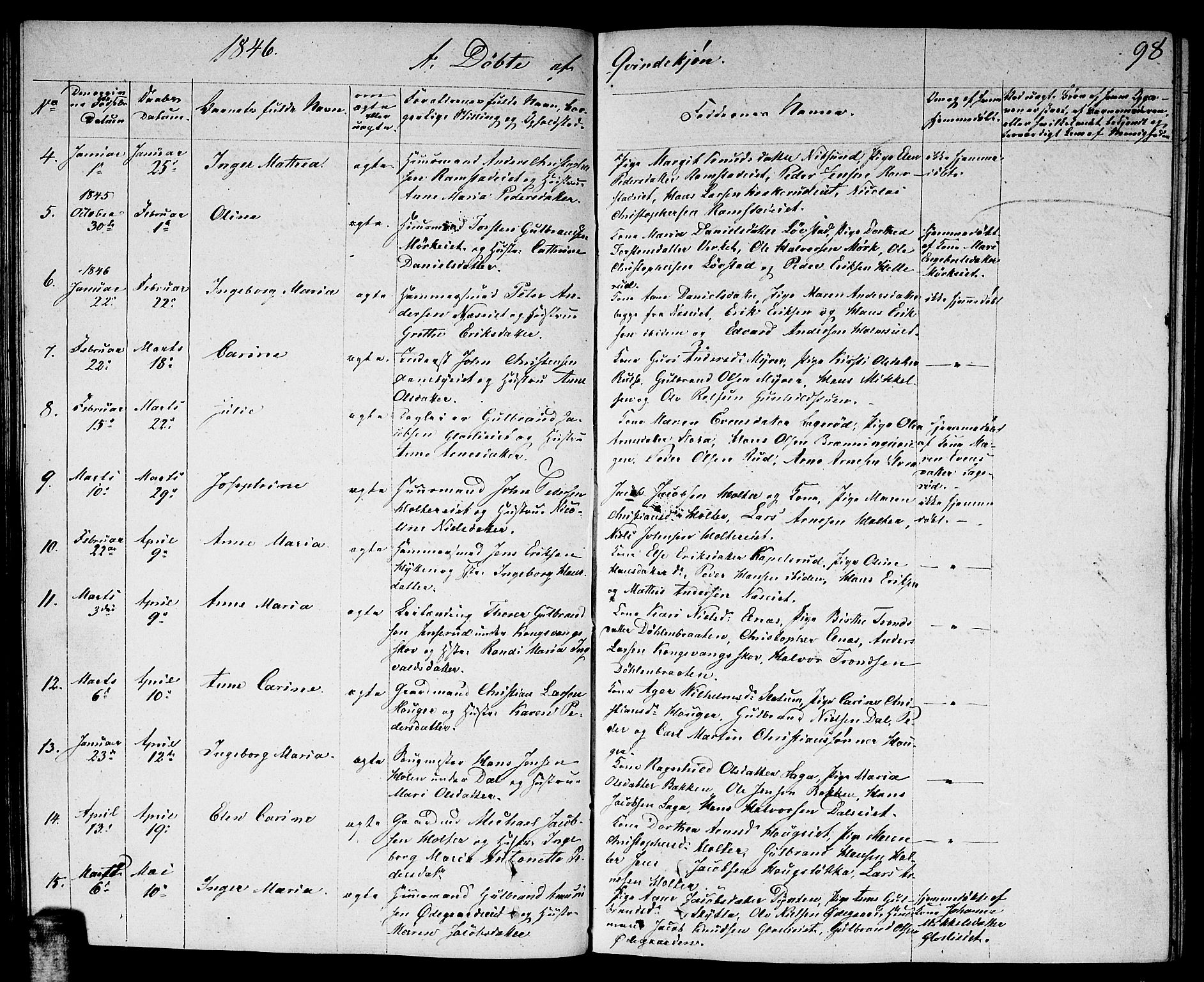 Nittedal prestekontor Kirkebøker, AV/SAO-A-10365a/F/Fa/L0004: Parish register (official) no. I 4, 1836-1849, p. 98