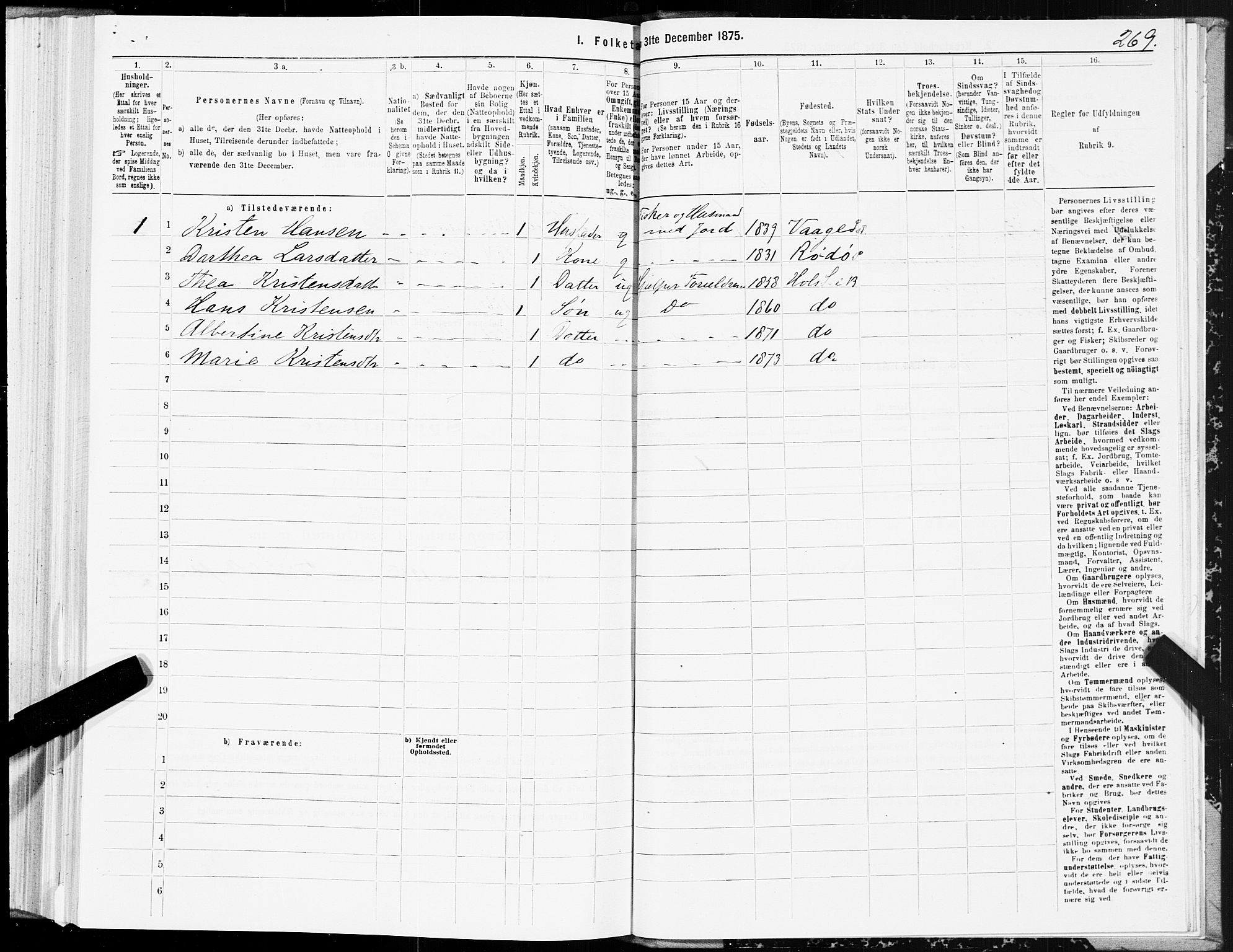 SAT, 1875 census for 1860P Buksnes, 1875, p. 3269