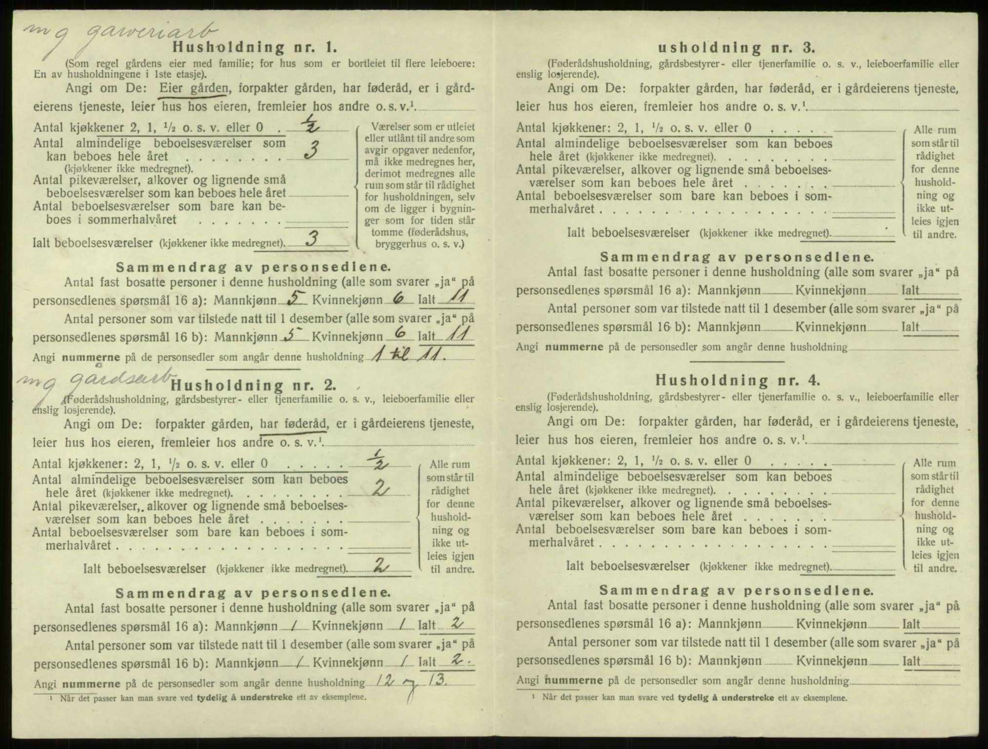 SAB, 1920 census for Hamre, 1920, p. 646