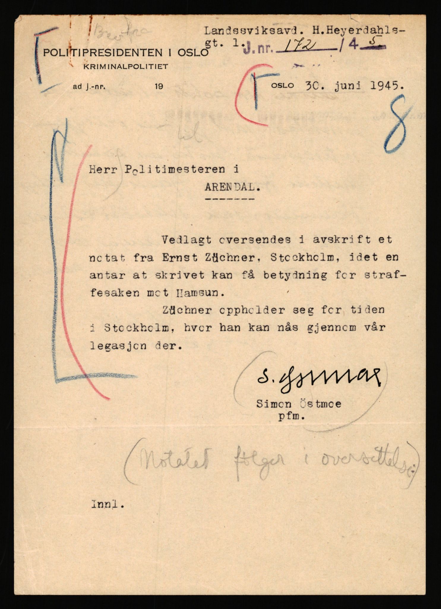 Landssvikarkivet, Arendal politikammer, AV/RA-S-3138-25/D/Dc, 1945-1951, p. 74