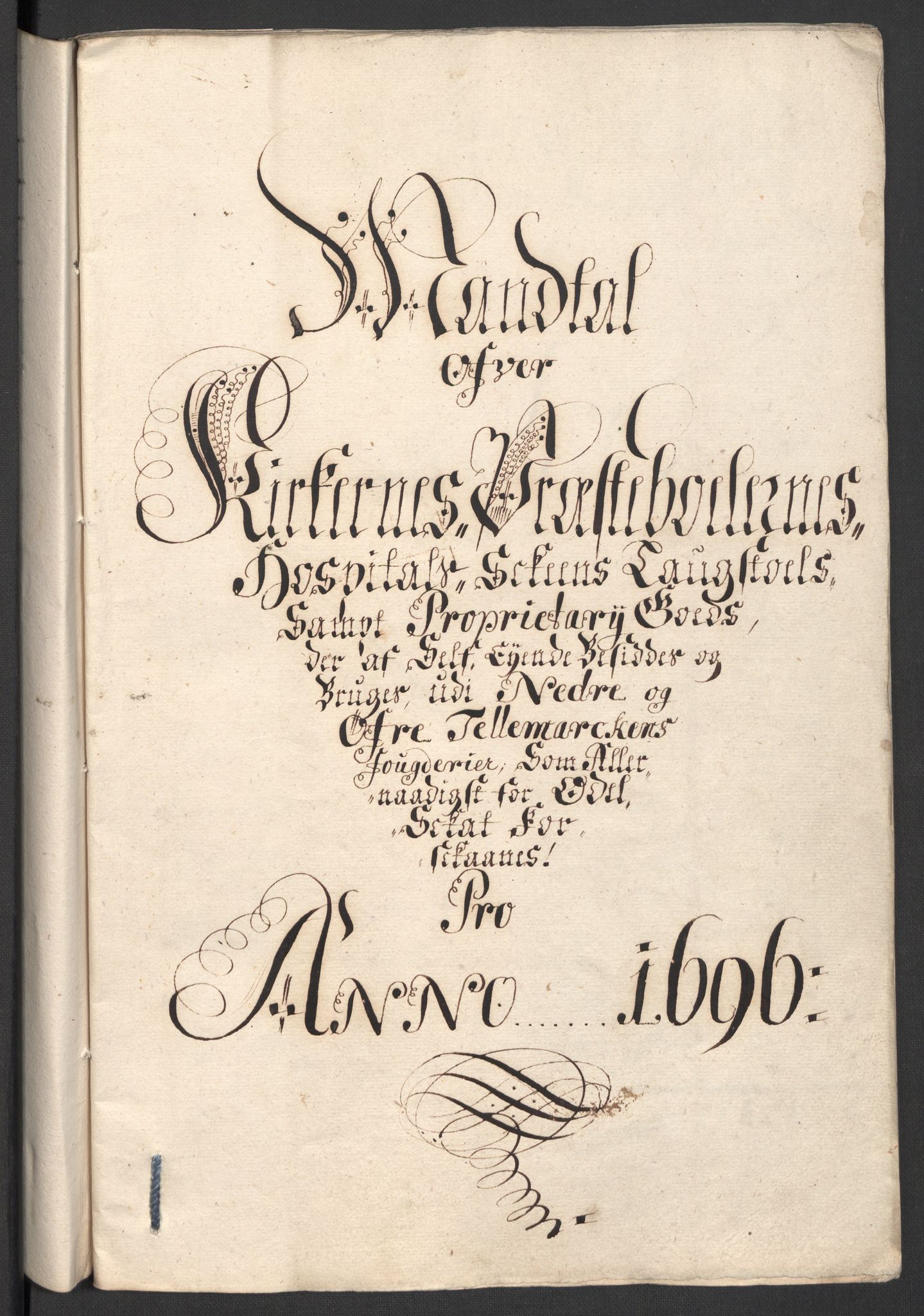 Rentekammeret inntil 1814, Reviderte regnskaper, Fogderegnskap, RA/EA-4092/R36/L2095: Fogderegnskap Øvre og Nedre Telemark og Bamble, 1696, p. 197