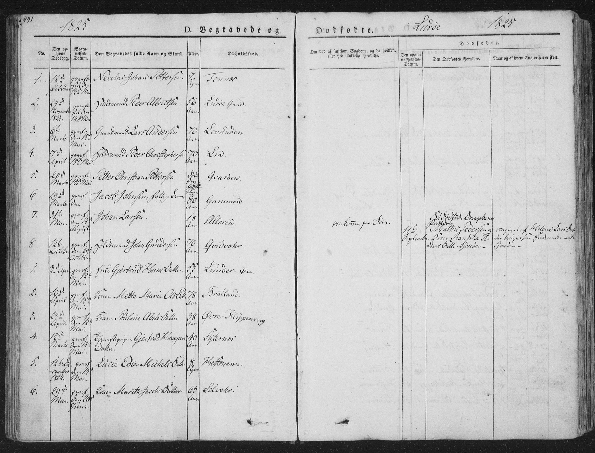 Ministerialprotokoller, klokkerbøker og fødselsregistre - Nordland, SAT/A-1459/839/L0566: Parish register (official) no. 839A03, 1825-1862, p. 441