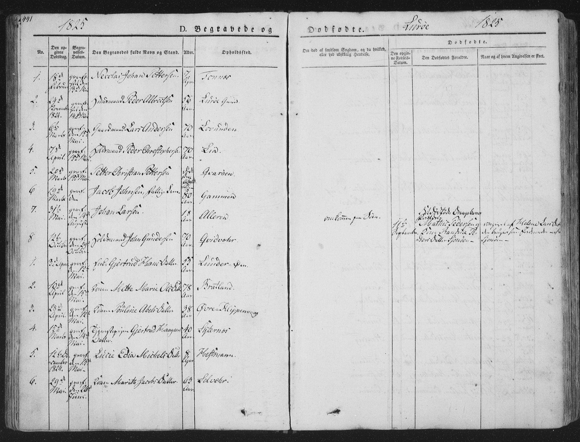 Ministerialprotokoller, klokkerbøker og fødselsregistre - Nordland, AV/SAT-A-1459/839/L0566: Parish register (official) no. 839A03, 1825-1862, p. 441