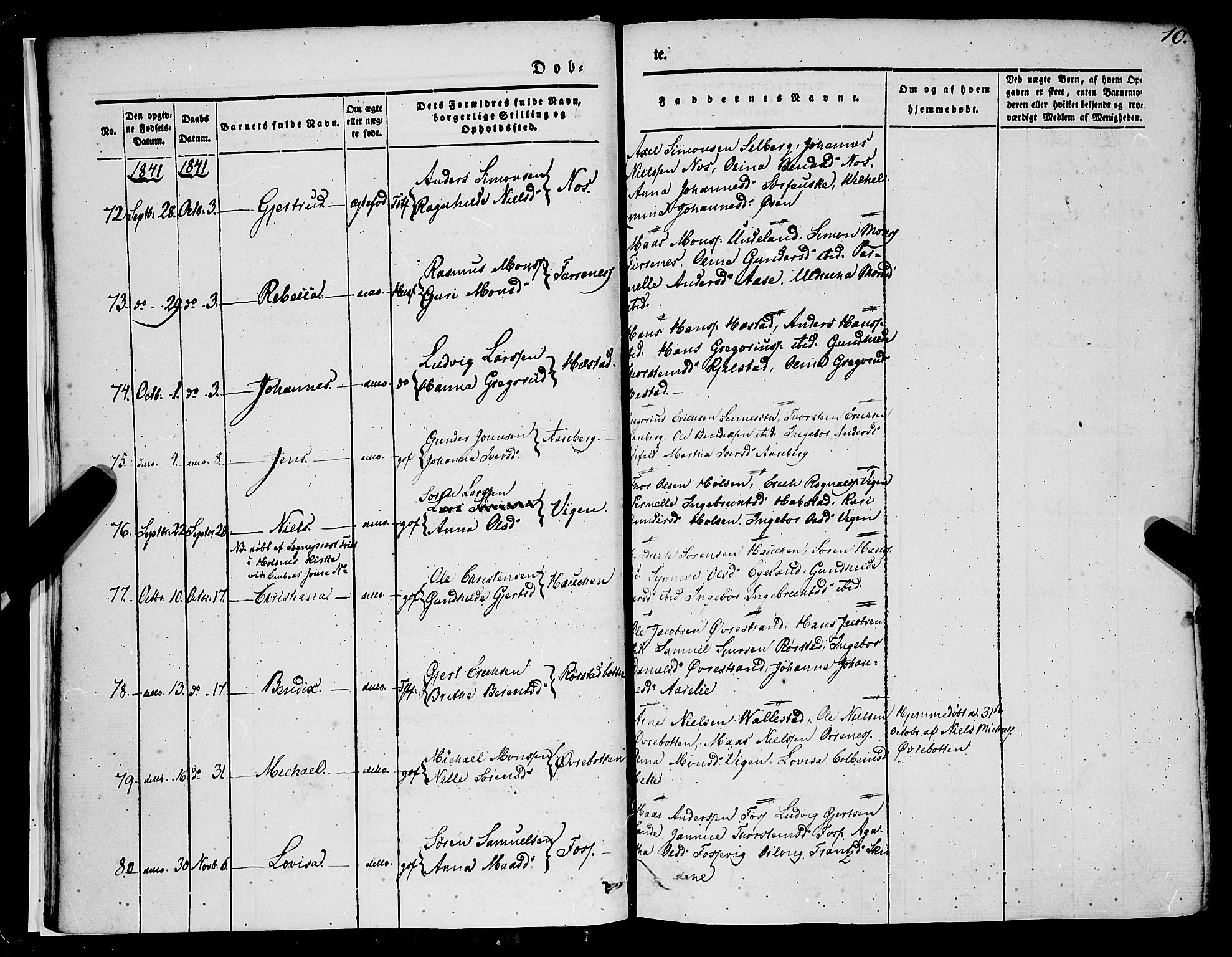 Gaular sokneprestembete, AV/SAB-A-80001/H/Haa: Parish register (official) no. A 4I, 1840-1859, p. 10