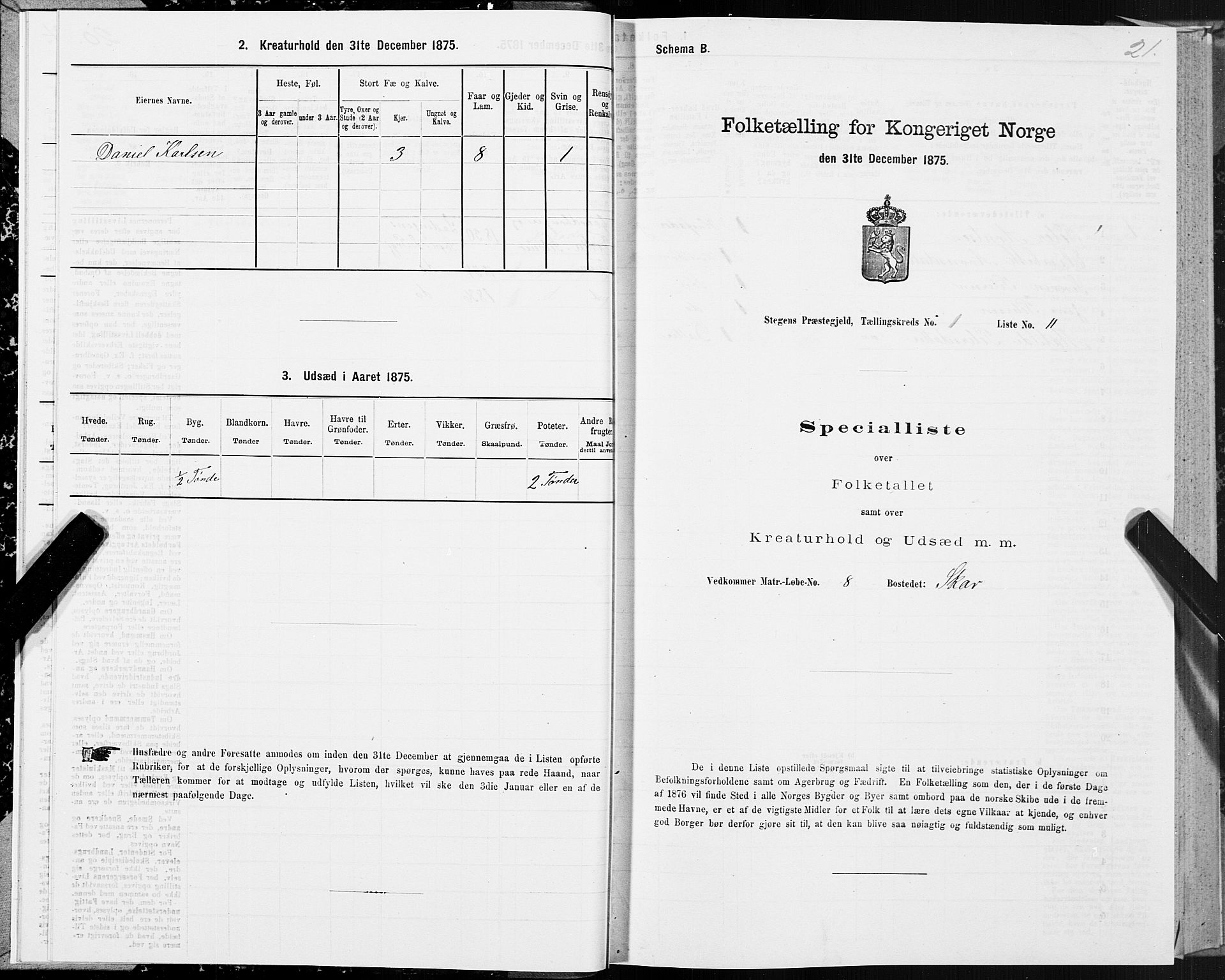 SAT, 1875 census for 1848P Steigen, 1875, p. 1021