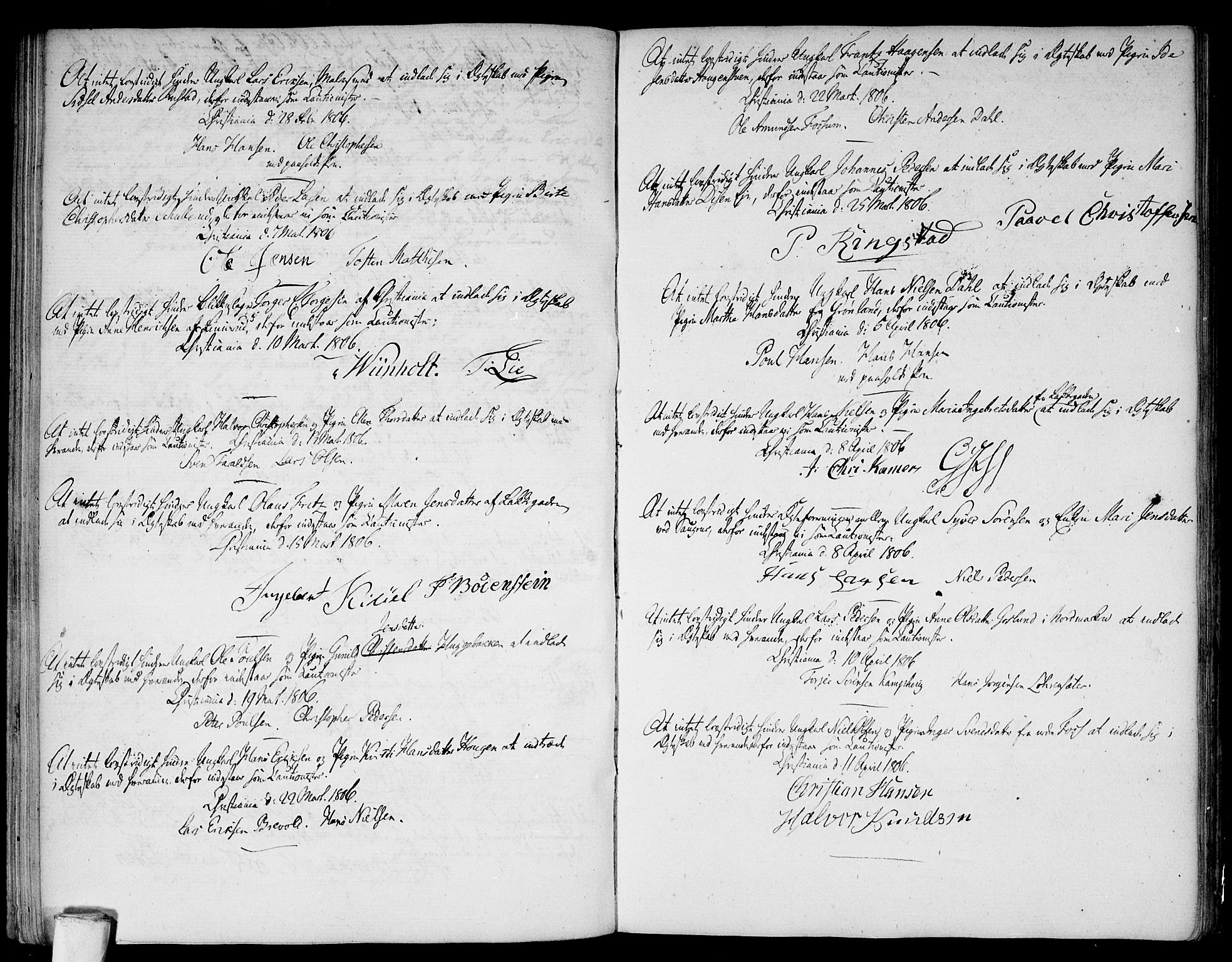 Aker prestekontor kirkebøker, AV/SAO-A-10861/L/L0005: Best man's statements no. 5, 1796-1821