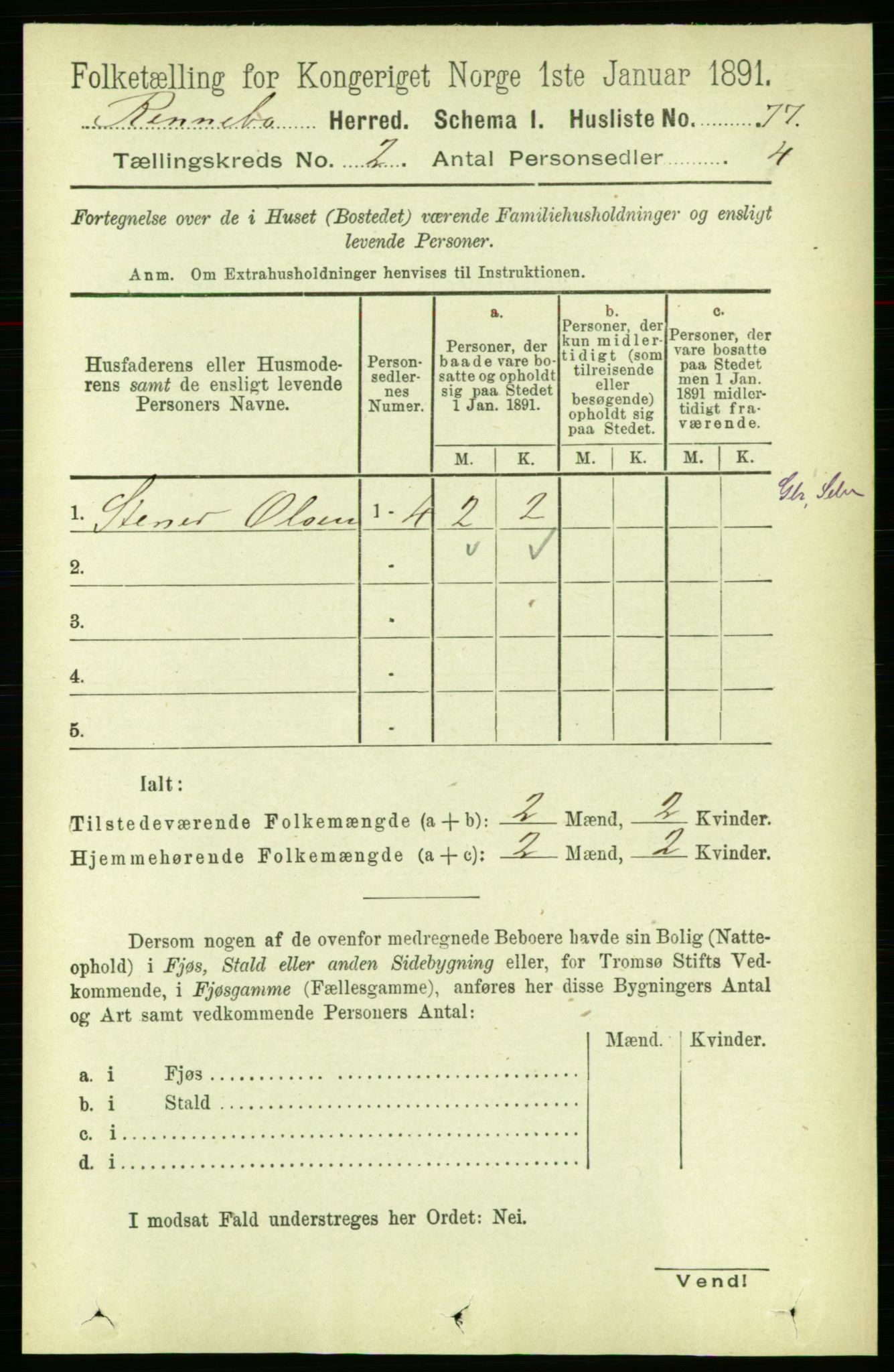 RA, 1891 census for 1635 Rennebu, 1891, p. 700