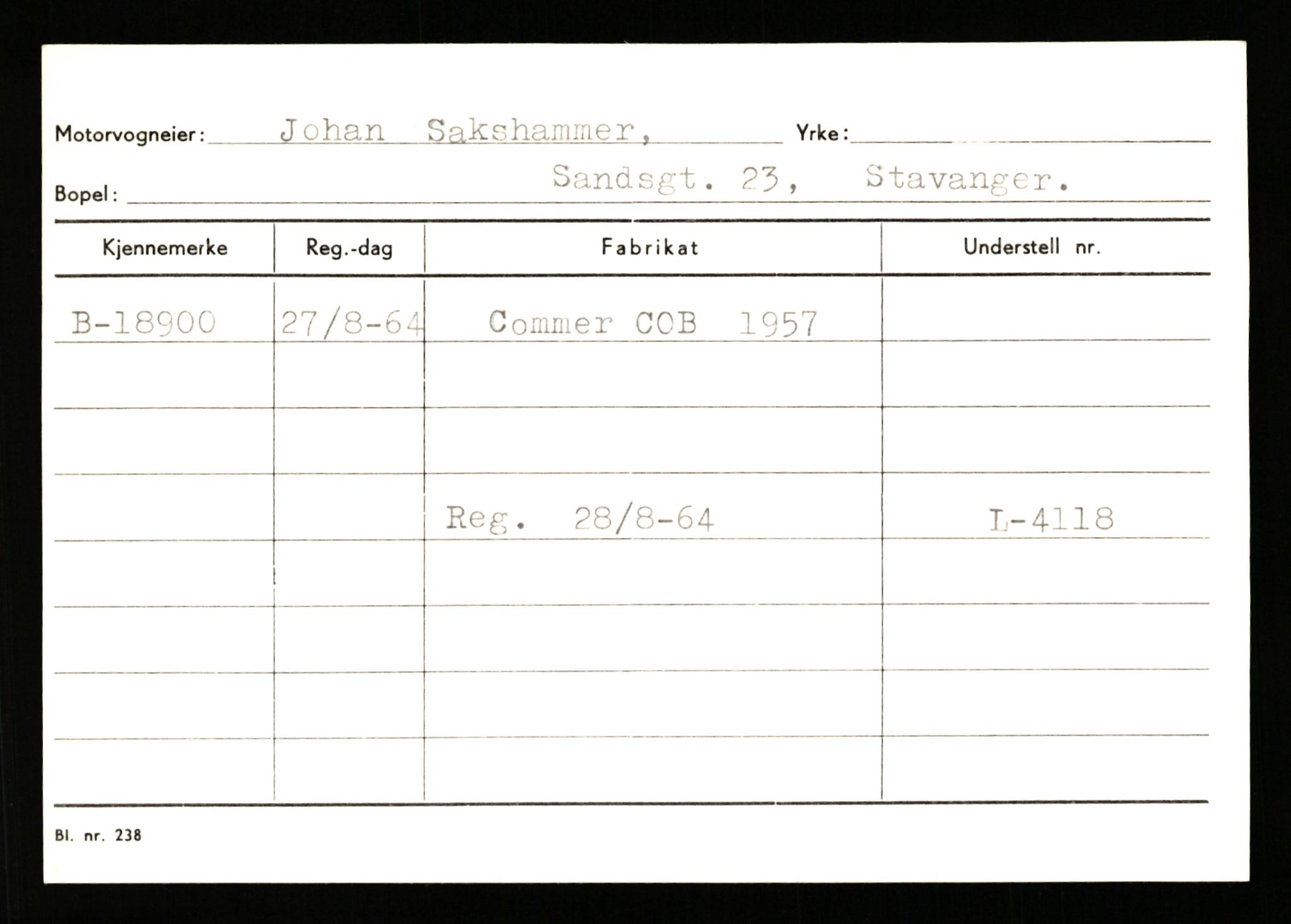 Stavanger trafikkstasjon, AV/SAST-A-101942/0/G/L0004: Registreringsnummer: 15497 - 22957, 1930-1971, p. 1441