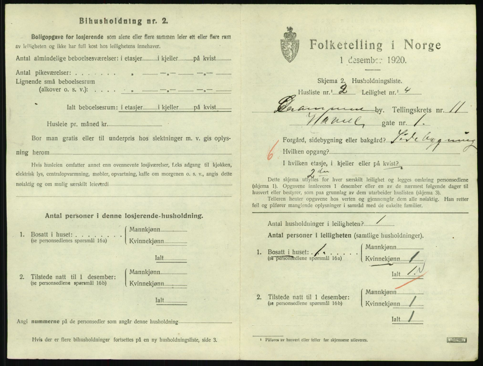 SAKO, 1920 census for Drammen, 1920, p. 17021