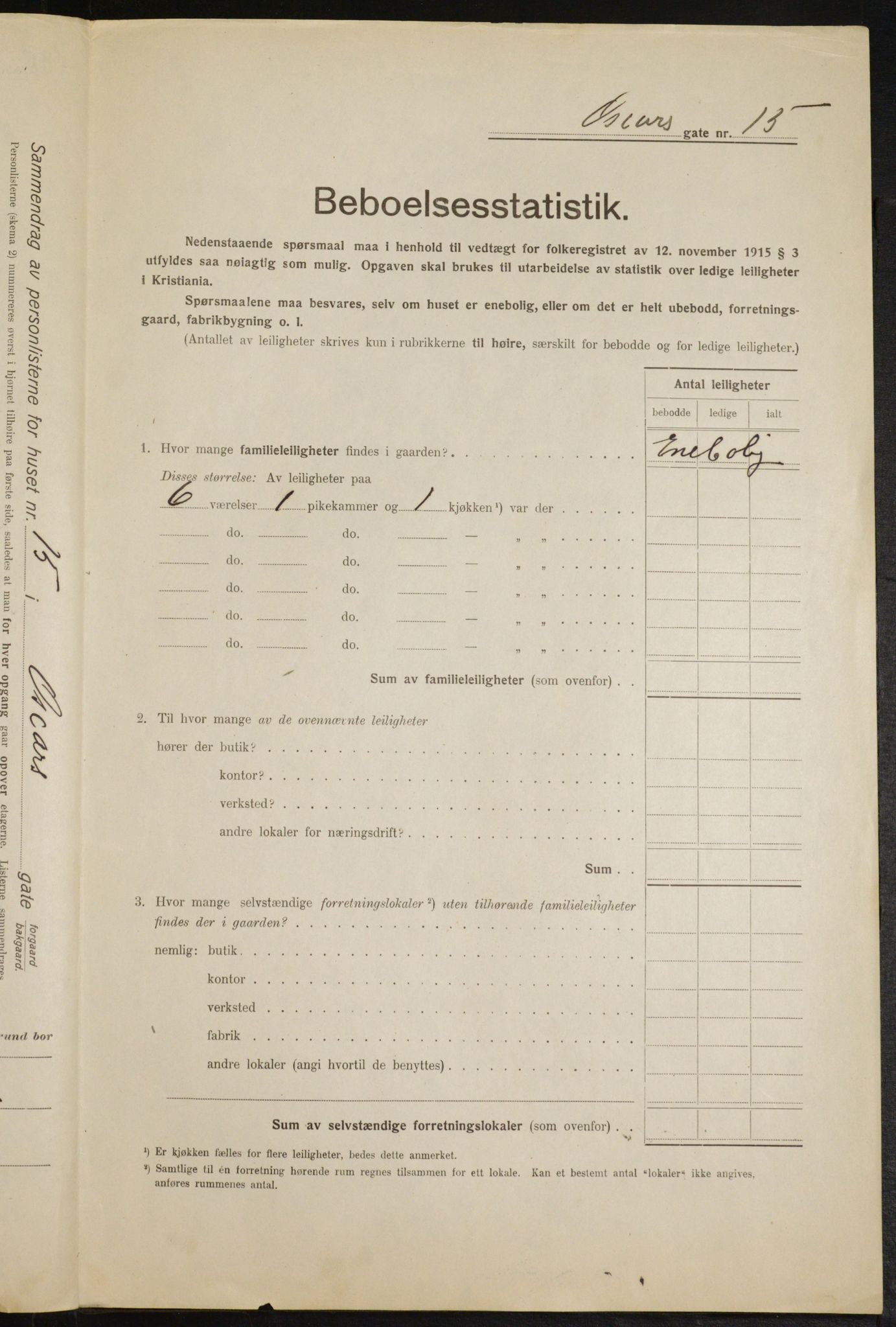 OBA, Municipal Census 1916 for Kristiania, 1916, p. 78096