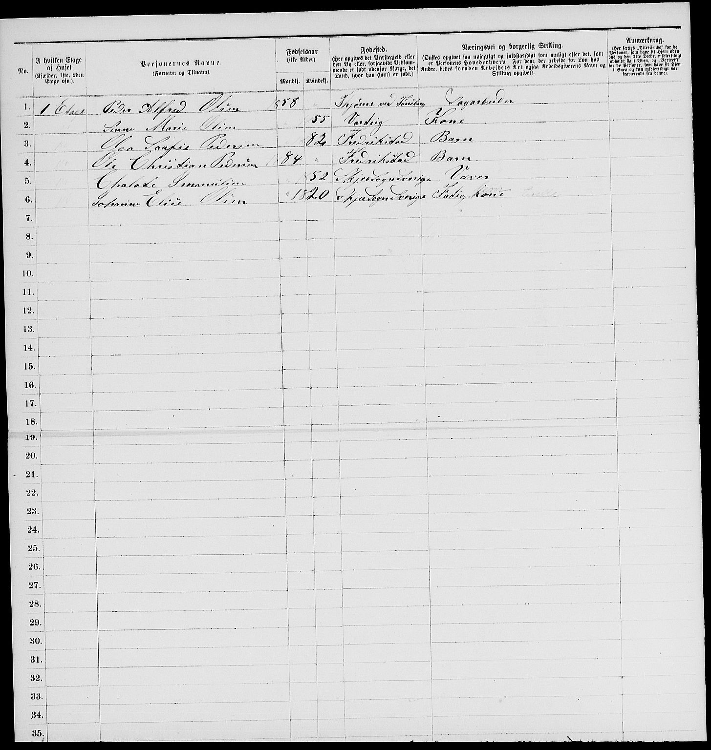 RA, 1885 census for 0103 Fredrikstad, 1885, p. 2087