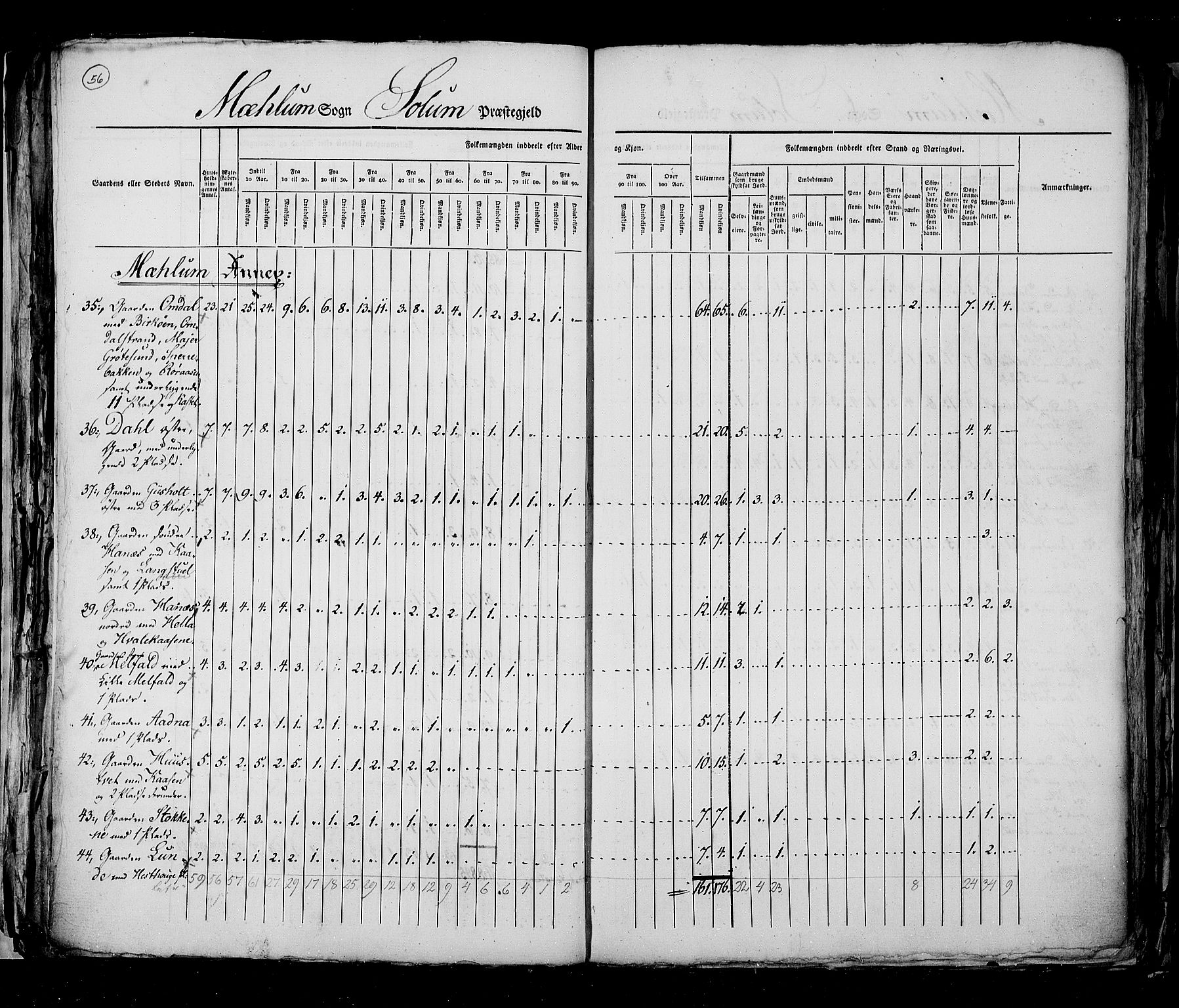 RA, Census 1825, vol. 9: Bratsberg amt, 1825, p. 56