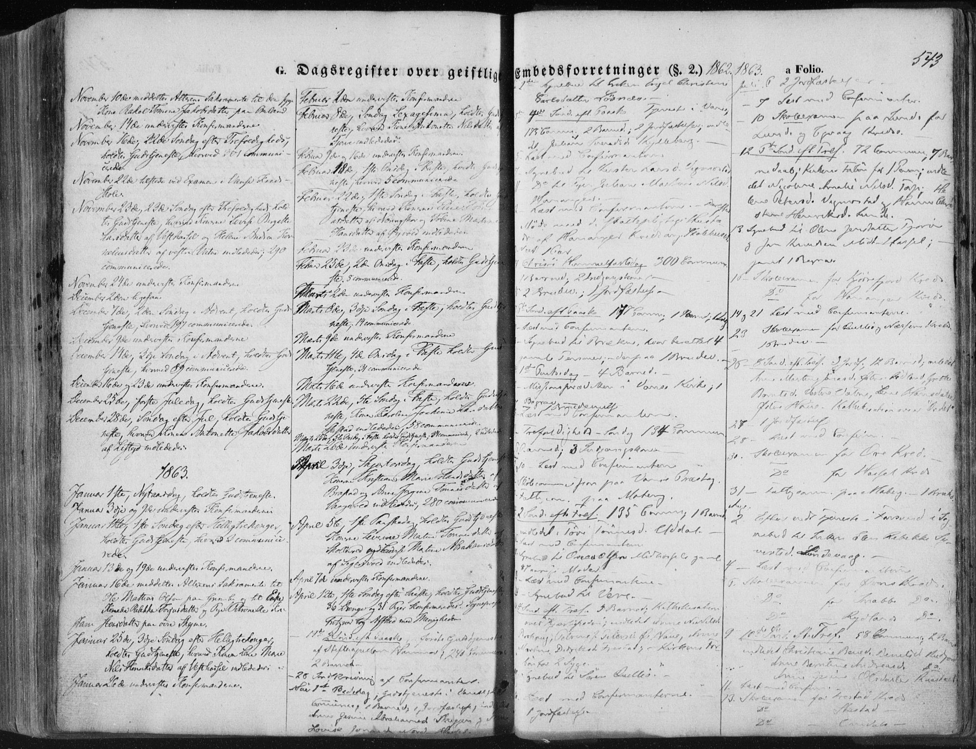 Lista sokneprestkontor, AV/SAK-1111-0027/F/Fa/L0011: Parish register (official) no. A 11, 1861-1878, p. 543