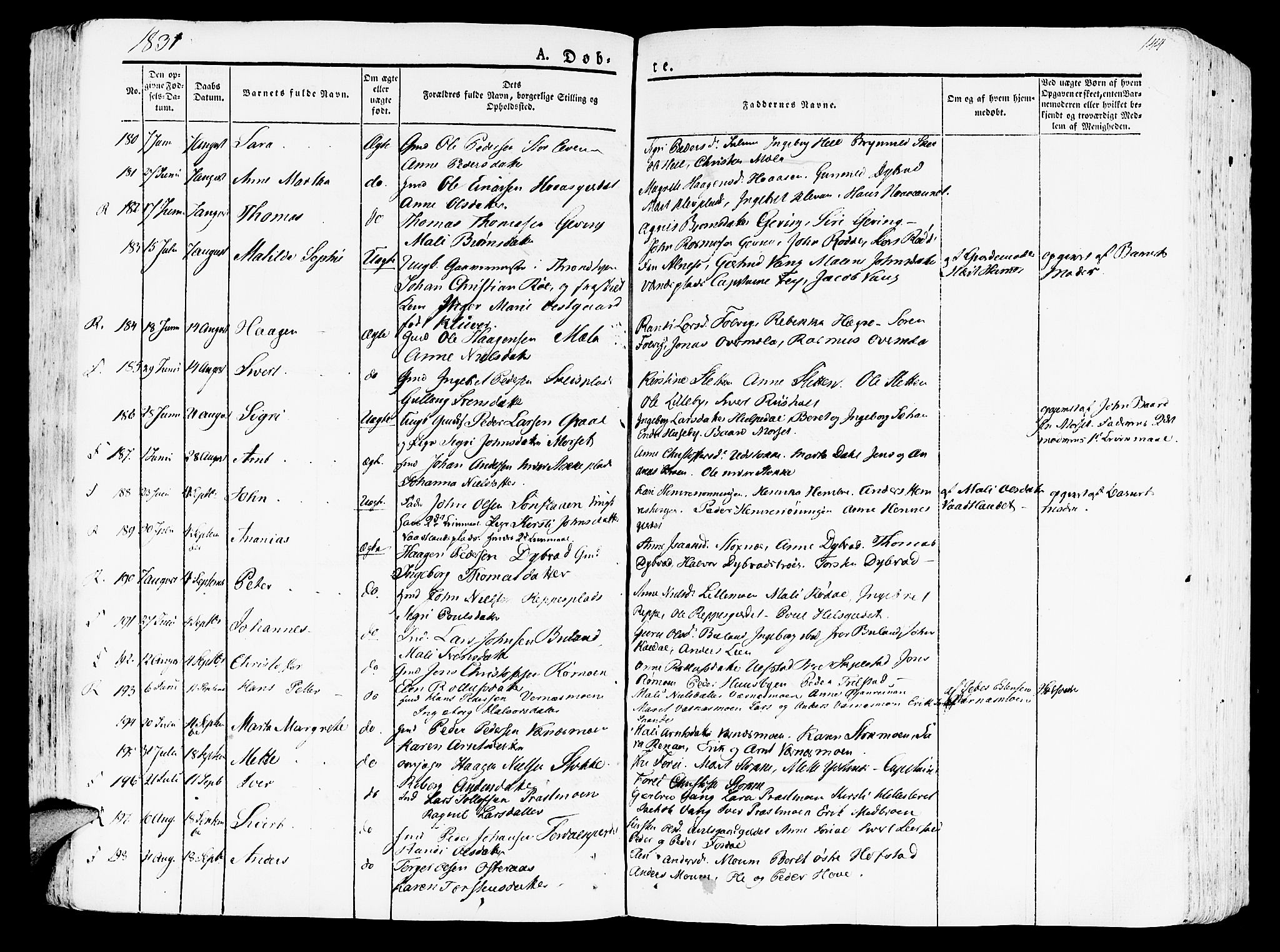 Ministerialprotokoller, klokkerbøker og fødselsregistre - Nord-Trøndelag, SAT/A-1458/709/L0070: Parish register (official) no. 709A10, 1820-1832, p. 144