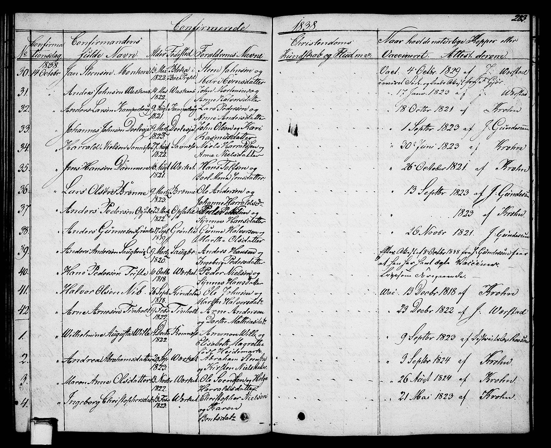 Holla kirkebøker, AV/SAKO-A-272/G/Ga/L0002: Parish register (copy) no. I 2, 1830-1848, p. 283