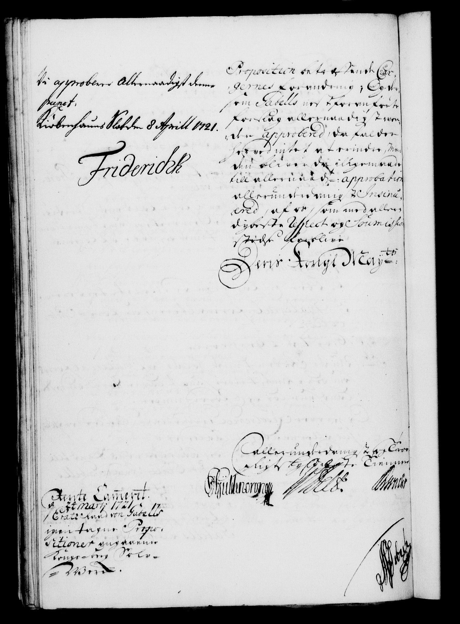 Rentekammeret, Kammerkanselliet, RA/EA-3111/G/Gf/Gfa/L0004: Norsk relasjons- og resolusjonsprotokoll (merket RK 52.4), 1721, p. 609