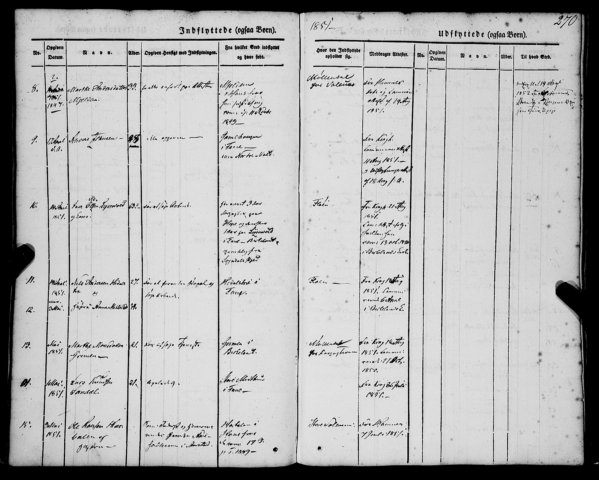 St. Jørgens hospital og Årstad sokneprestembete, AV/SAB-A-99934: Parish register (official) no. A 4, 1844-1863, p. 270