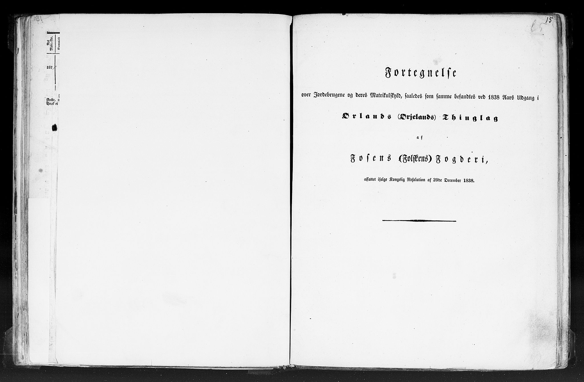 Rygh, RA/PA-0034/F/Fb/L0014: Matrikkelen for 1838 - Søndre Trondhjems amt (Sør-Trøndelag fylke), 1838, p. 15a