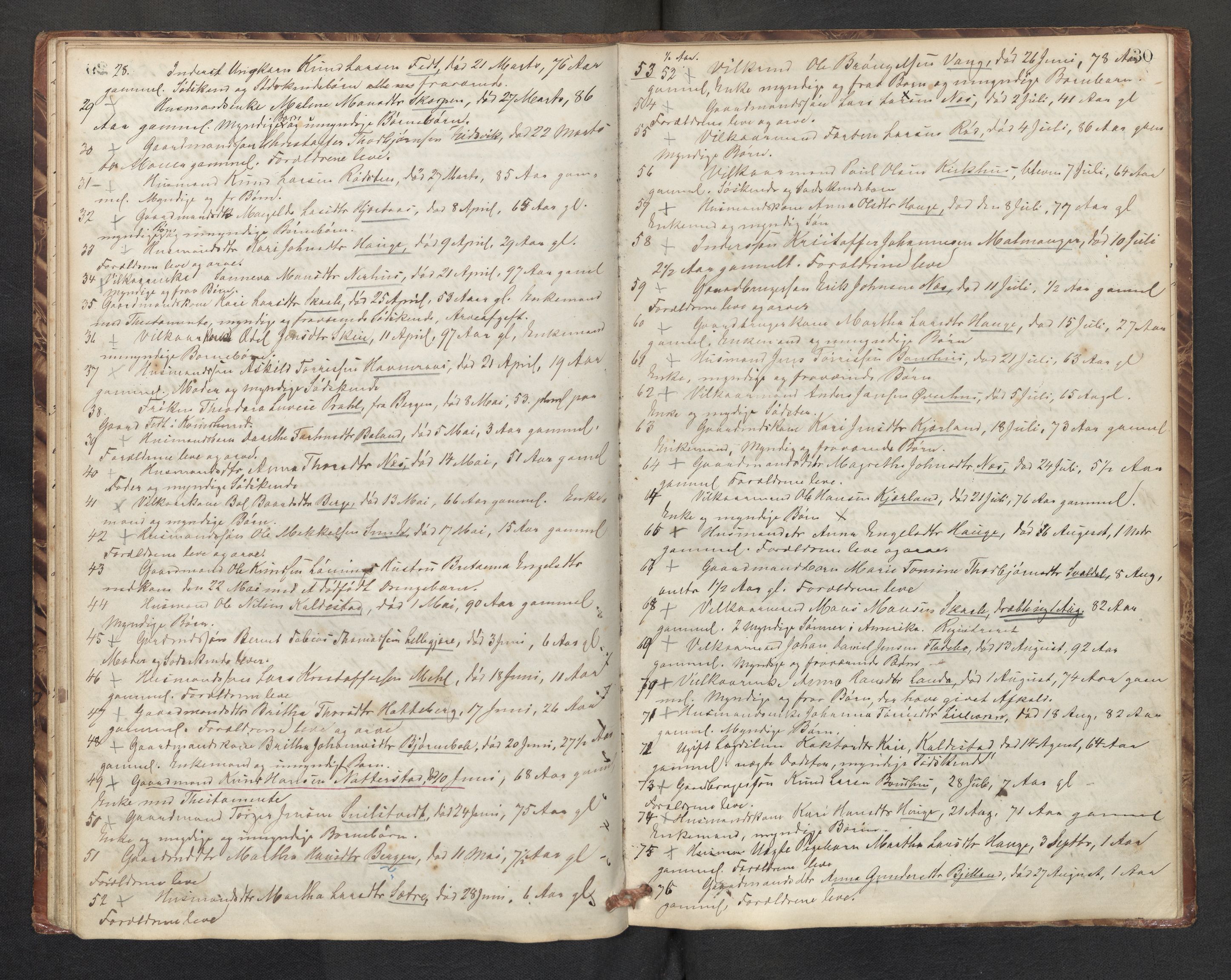 Lensmannen i Kvinnherad, AV/SAB-A-33301/1/0006/L0001: Dødsfallprotokoll, 1864-1890, p. 30