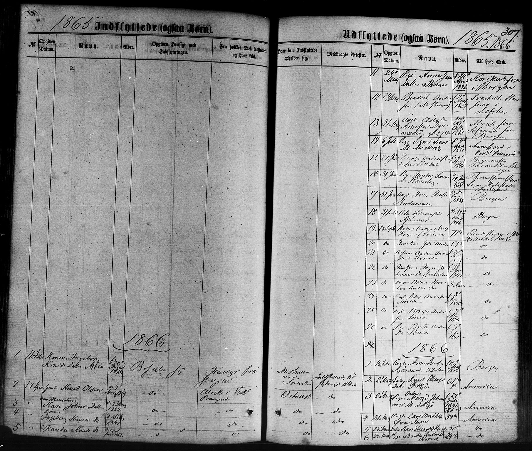 Lavik sokneprestembete, SAB/A-80901: Parish register (official) no. A 4, 1864-1881, p. 307