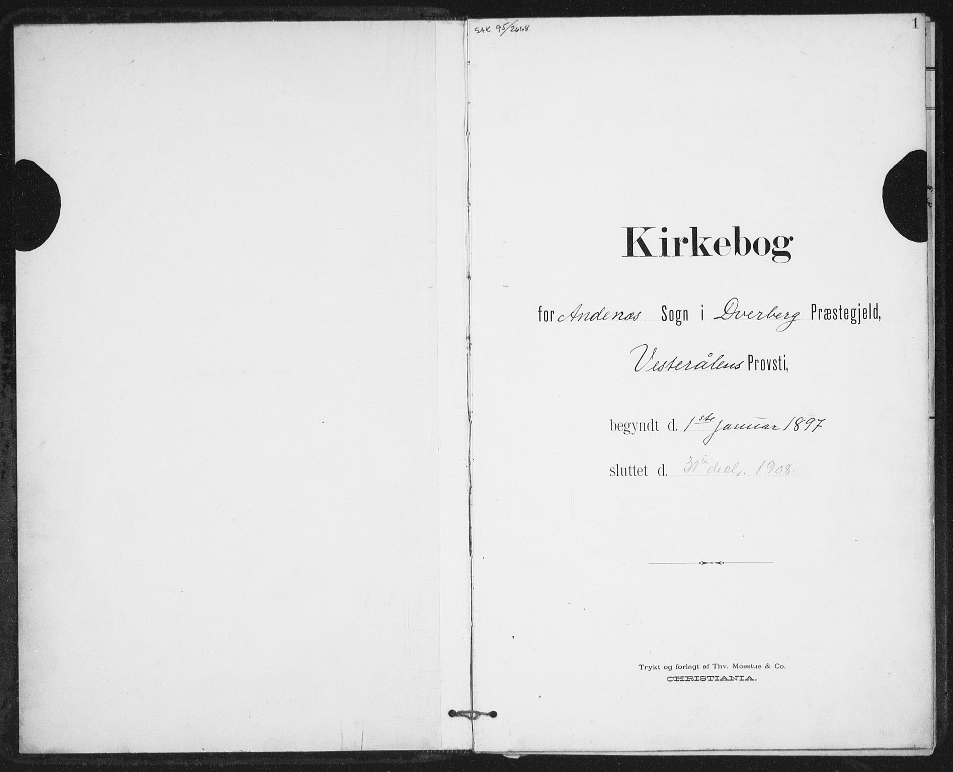 Ministerialprotokoller, klokkerbøker og fødselsregistre - Nordland, SAT/A-1459/899/L1437: Parish register (official) no. 899A05, 1897-1908, p. 1