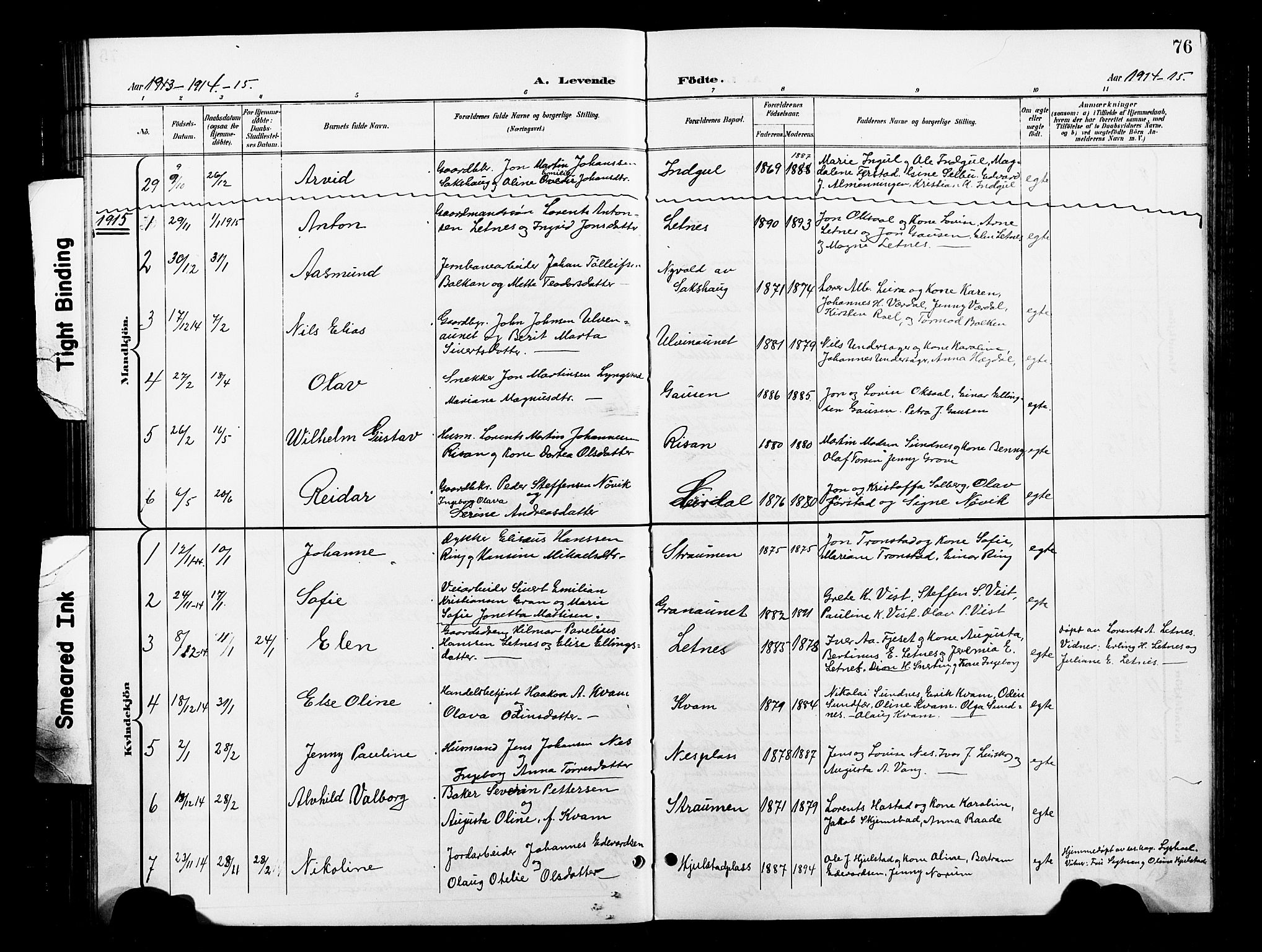 Ministerialprotokoller, klokkerbøker og fødselsregistre - Nord-Trøndelag, SAT/A-1458/730/L0302: Parish register (copy) no. 730C05, 1898-1924, p. 76