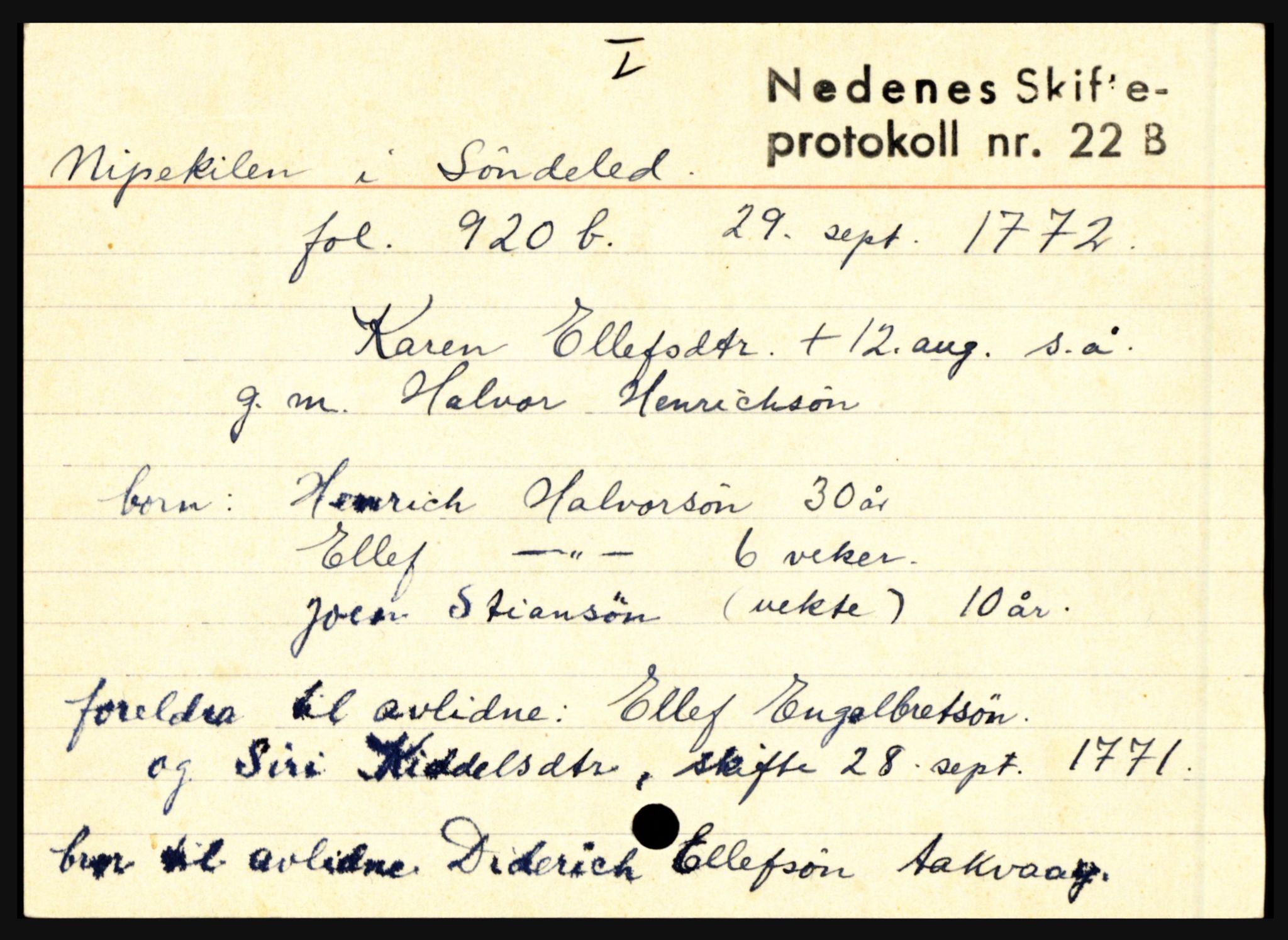 Nedenes sorenskriveri før 1824, AV/SAK-1221-0007/H, p. 22279