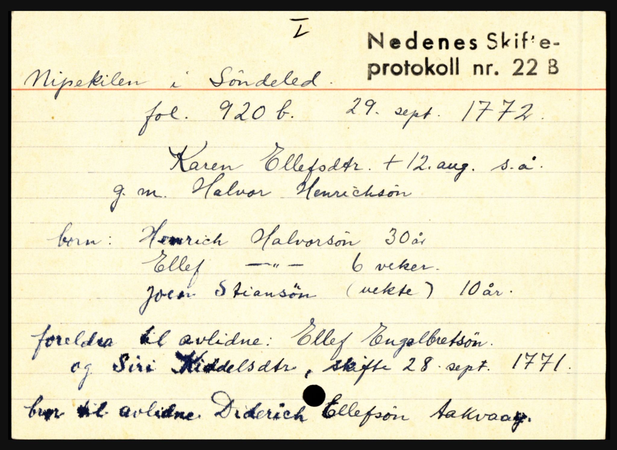 Nedenes sorenskriveri før 1824, AV/SAK-1221-0007/H, p. 22279