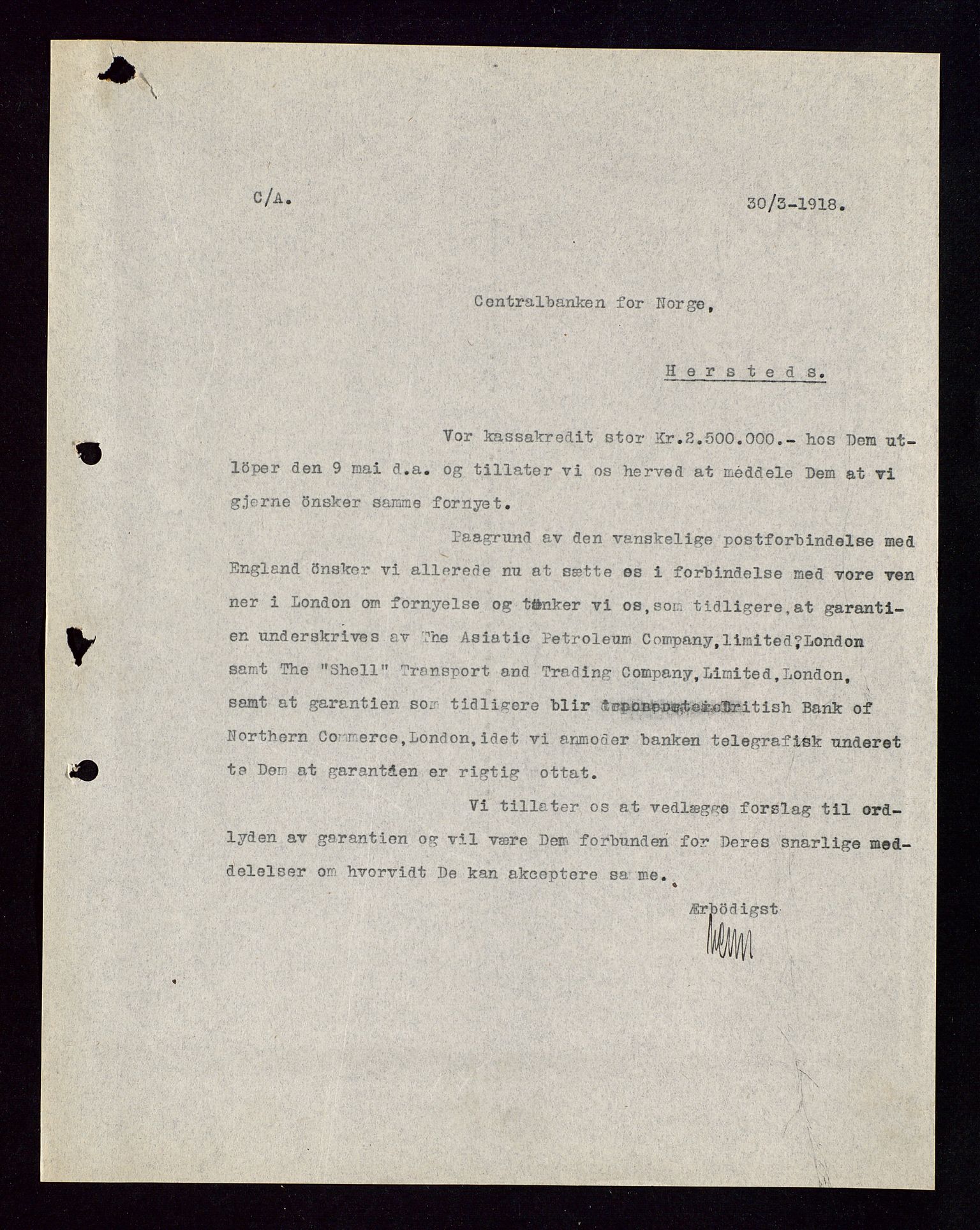 Pa 1521 - A/S Norske Shell, AV/SAST-A-101915/E/Ea/Eaa/L0002: Sjefskorrespondanse, 1917-1918, p. 568