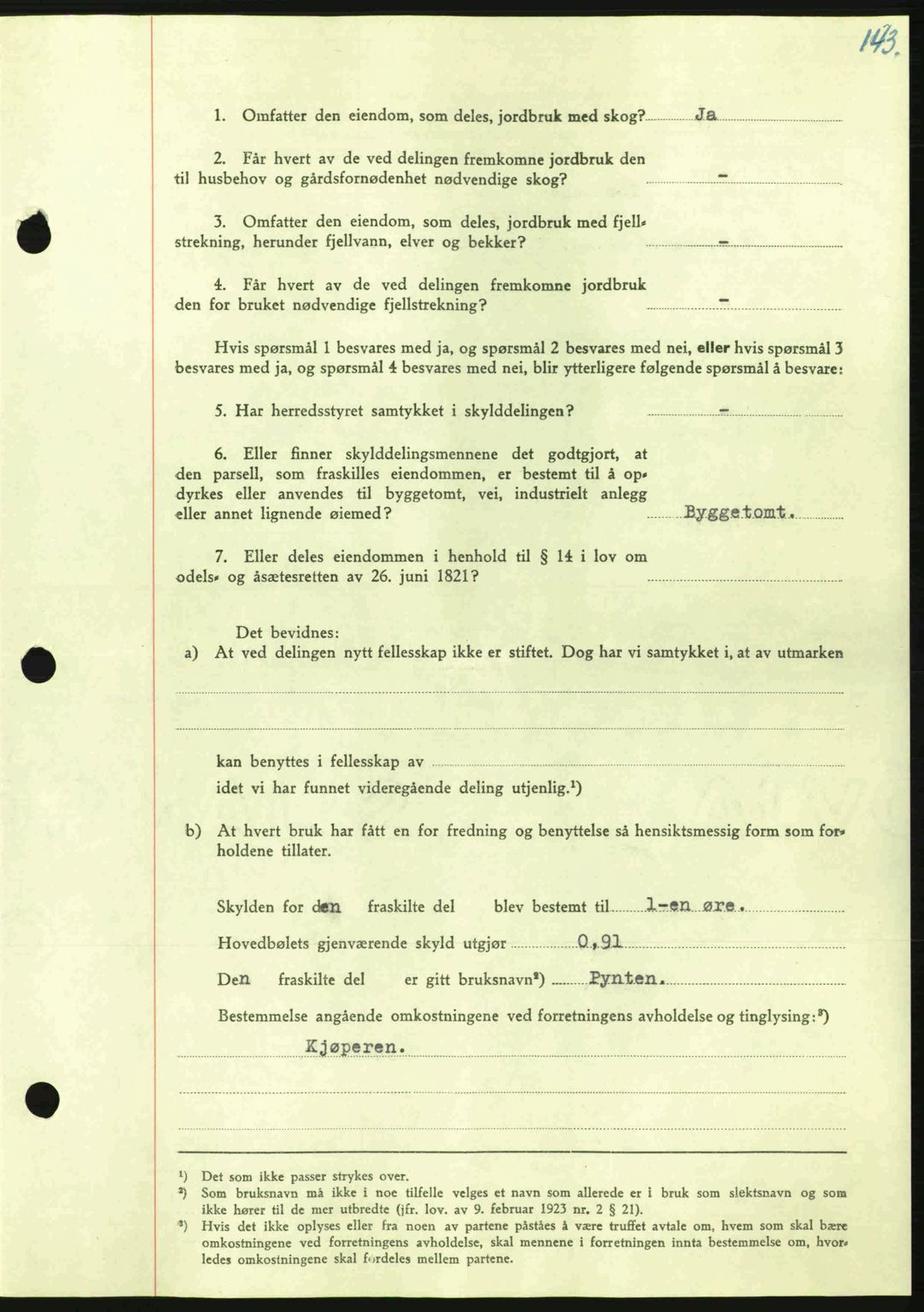 Nordmøre sorenskriveri, AV/SAT-A-4132/1/2/2Ca: Mortgage book no. A100a, 1945-1945, Diary no: : 1285/1945