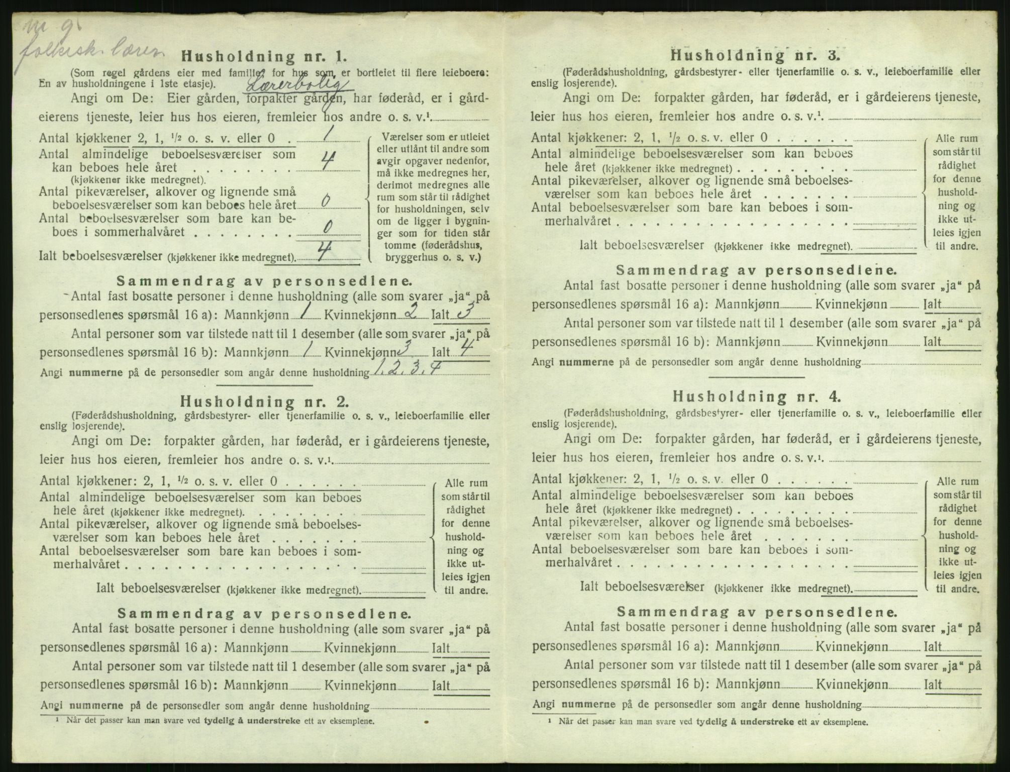 SAK, 1920 census for Austre Moland, 1920, p. 140