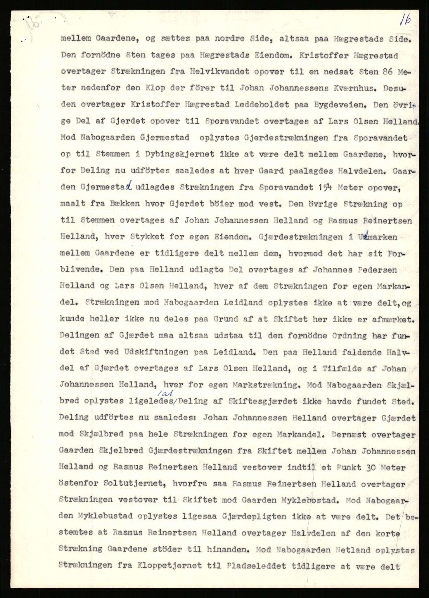 Statsarkivet i Stavanger, AV/SAST-A-101971/03/Y/Yj/L0034: Avskrifter sortert etter gårdsnavn: Helgeland i Bjerkreim - Helle nedre, 1750-1930, p. 243