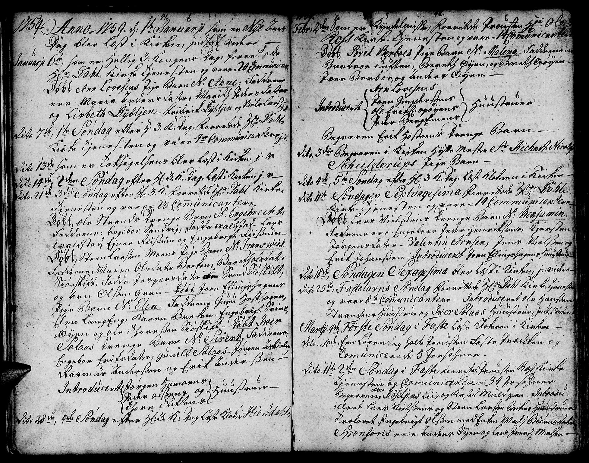 Ministerialprotokoller, klokkerbøker og fødselsregistre - Sør-Trøndelag, SAT/A-1456/671/L0840: Parish register (official) no. 671A02, 1756-1794, p. 41-42