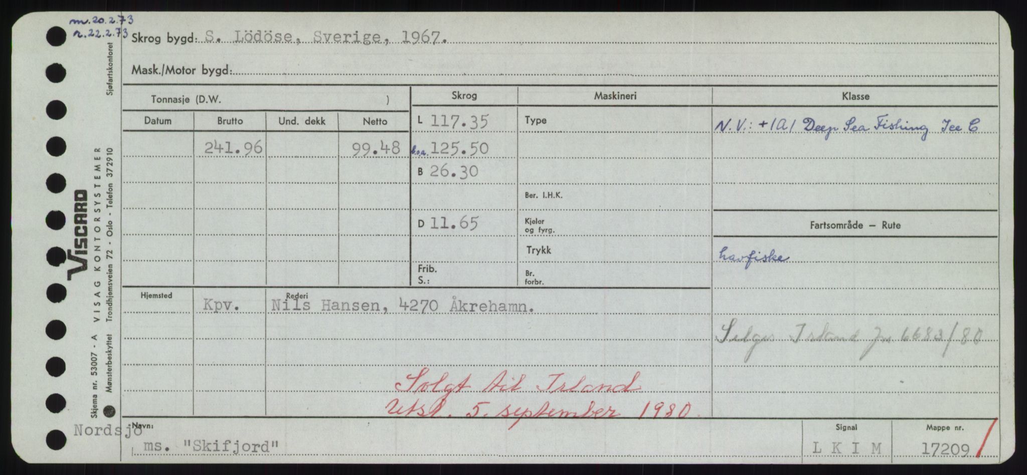 Sjøfartsdirektoratet med forløpere, Skipsmålingen, RA/S-1627/H/Hd/L0034: Fartøy, Sk-Slå, p. 167