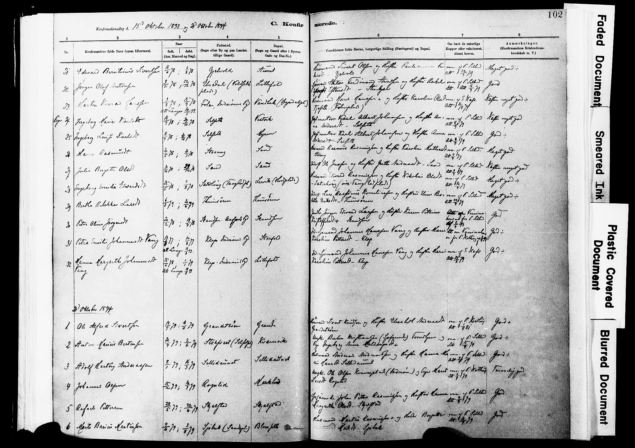 Ministerialprotokoller, klokkerbøker og fødselsregistre - Nord-Trøndelag, SAT/A-1458/744/L0420: Parish register (official) no. 744A04, 1882-1904, p. 102