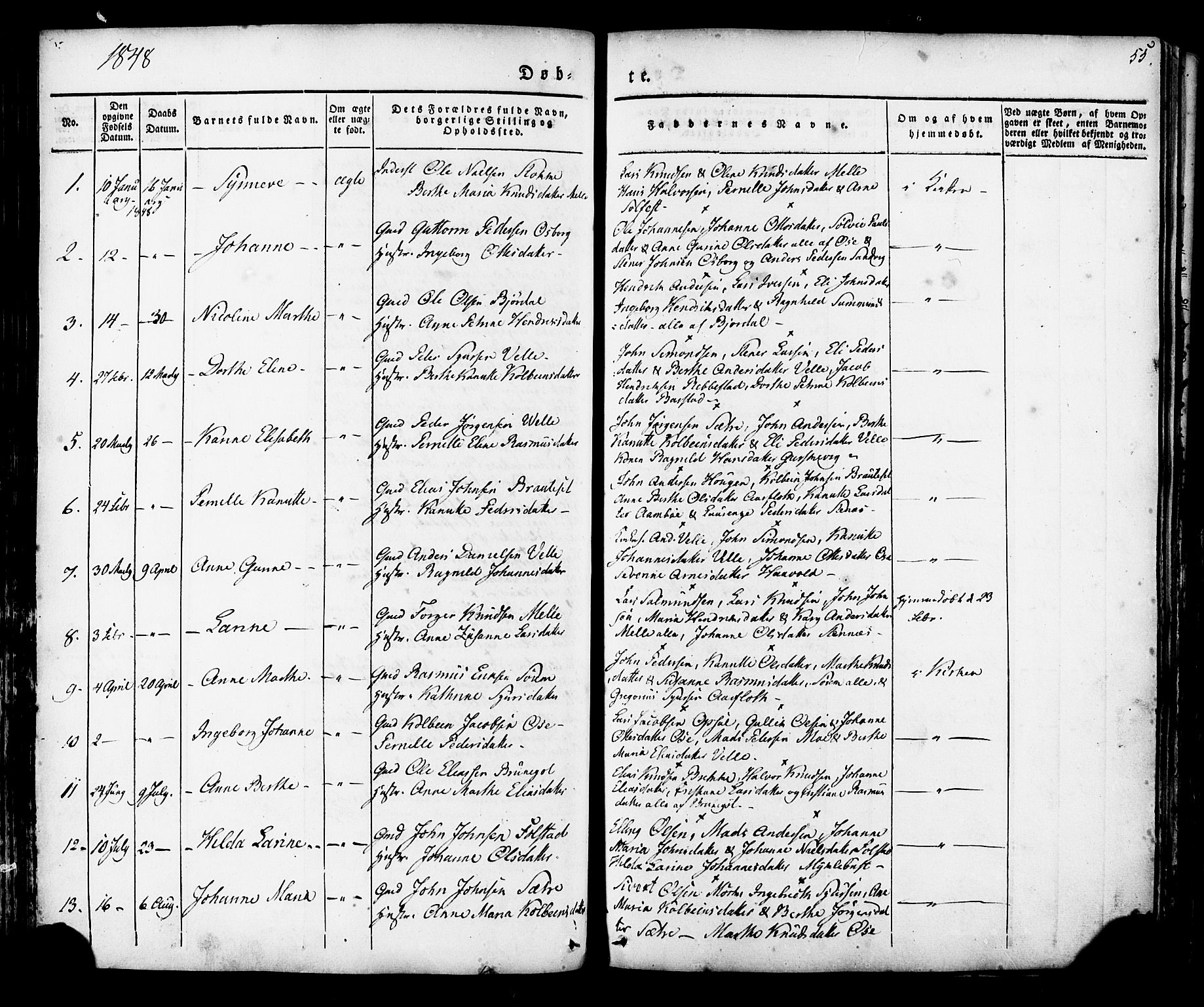 Ministerialprotokoller, klokkerbøker og fødselsregistre - Møre og Romsdal, AV/SAT-A-1454/513/L0174: Parish register (official) no. 513A01, 1831-1855, p. 55