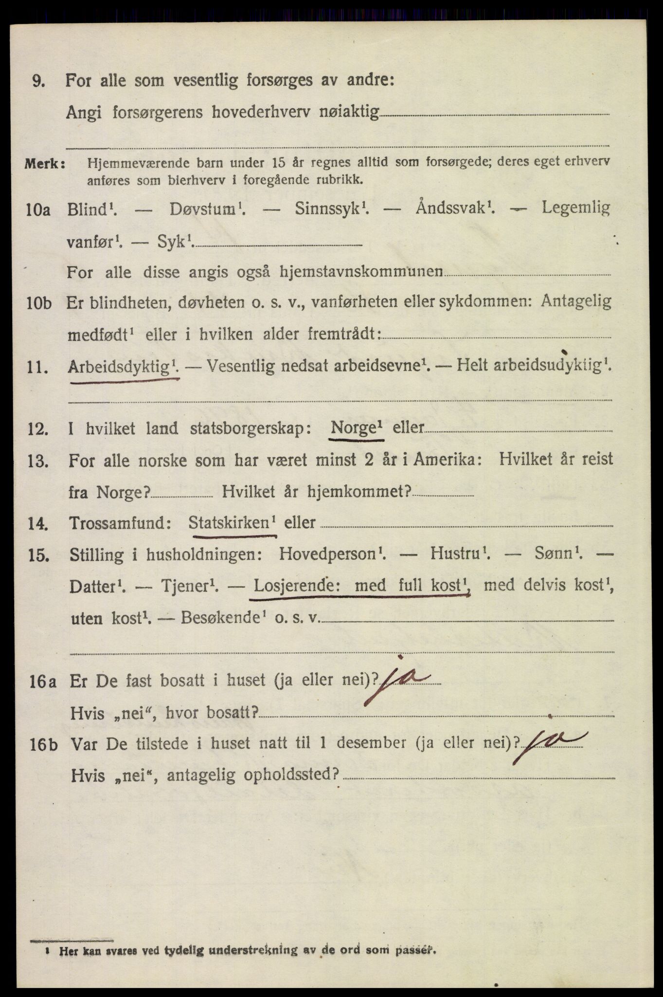 SAH, 1920 census for Tynset, 1920, p. 5507