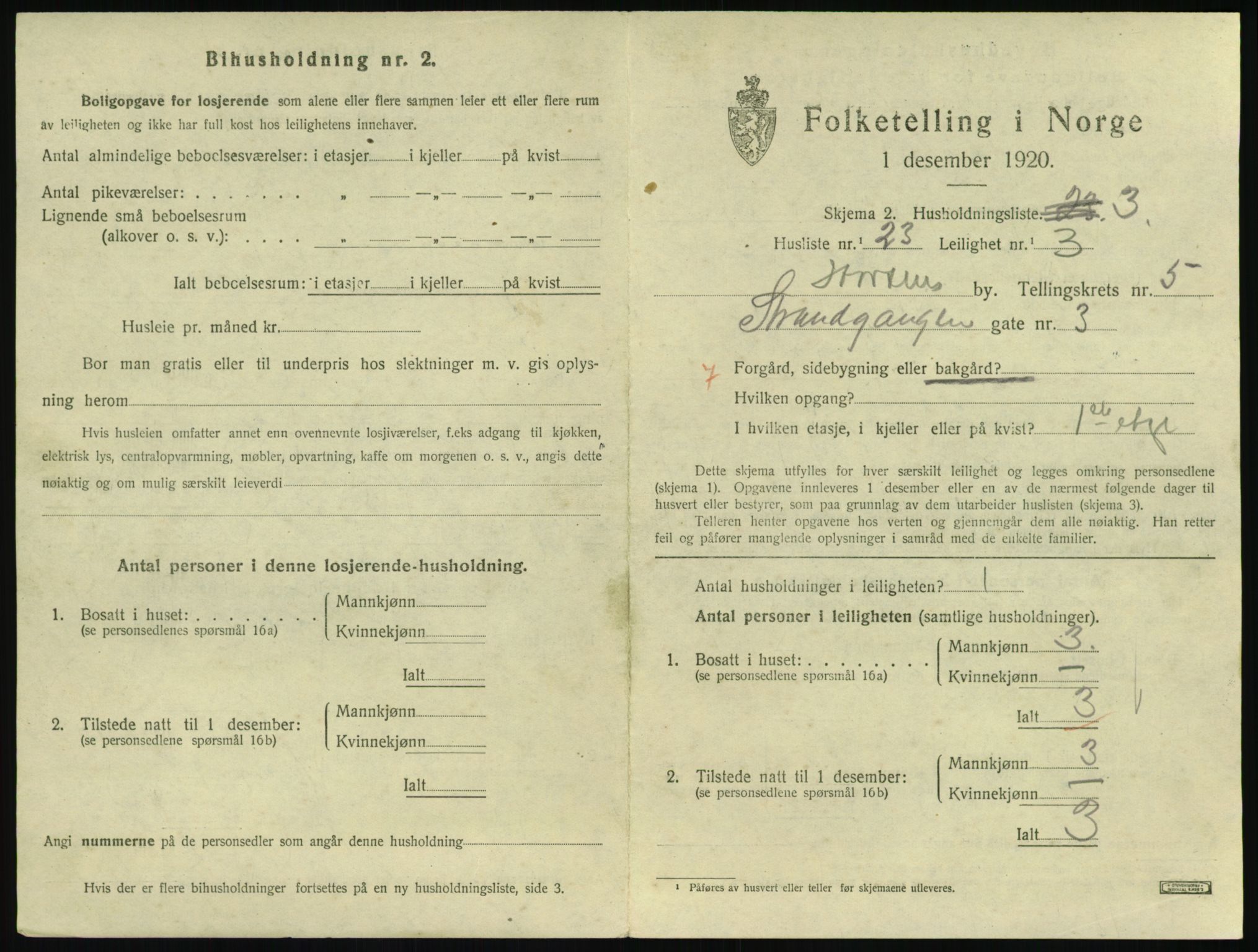 SAKO, 1920 census for Horten, 1920, p. 5727