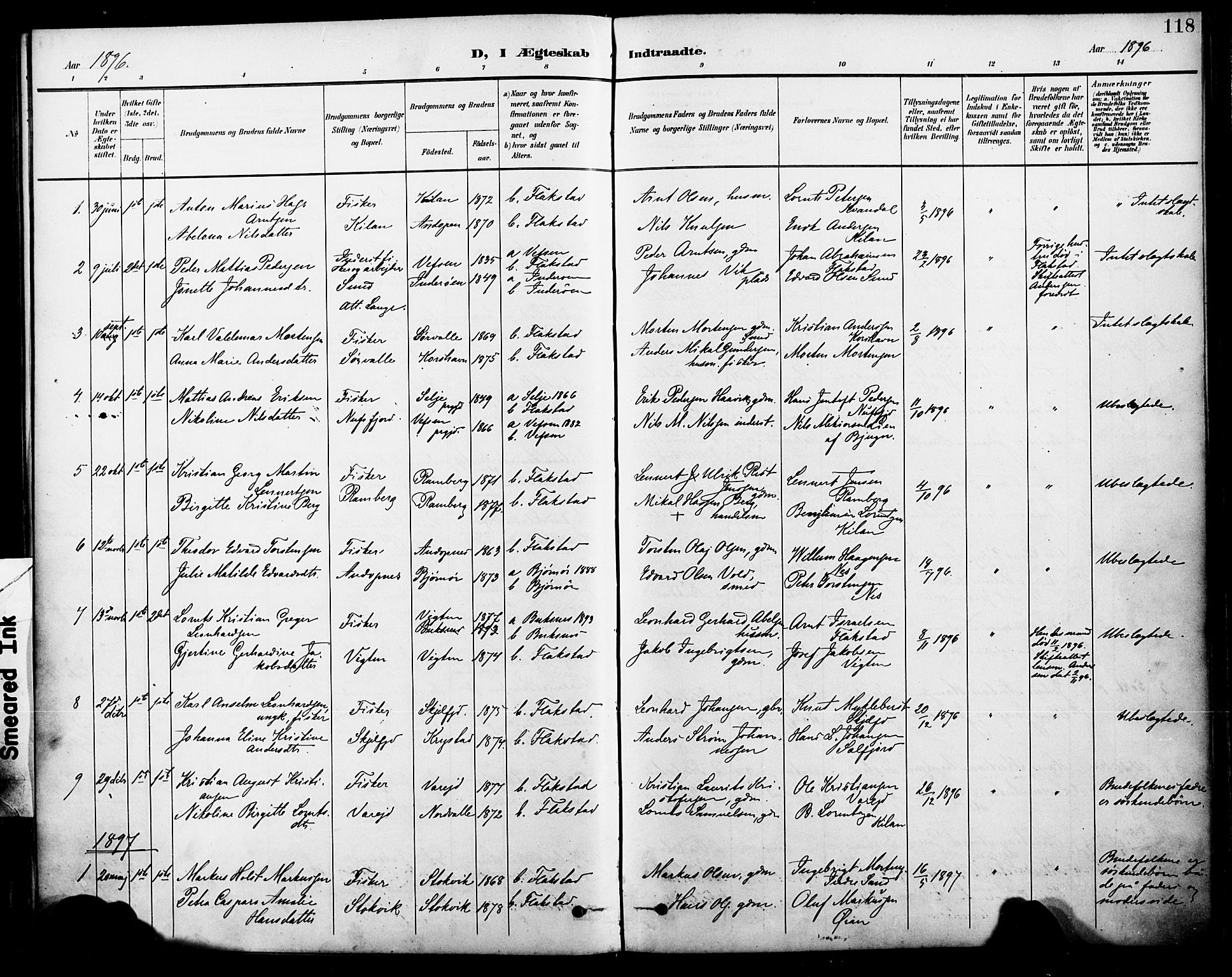 Ministerialprotokoller, klokkerbøker og fødselsregistre - Nordland, SAT/A-1459/885/L1205: Parish register (official) no. 885A06, 1892-1905, p. 118