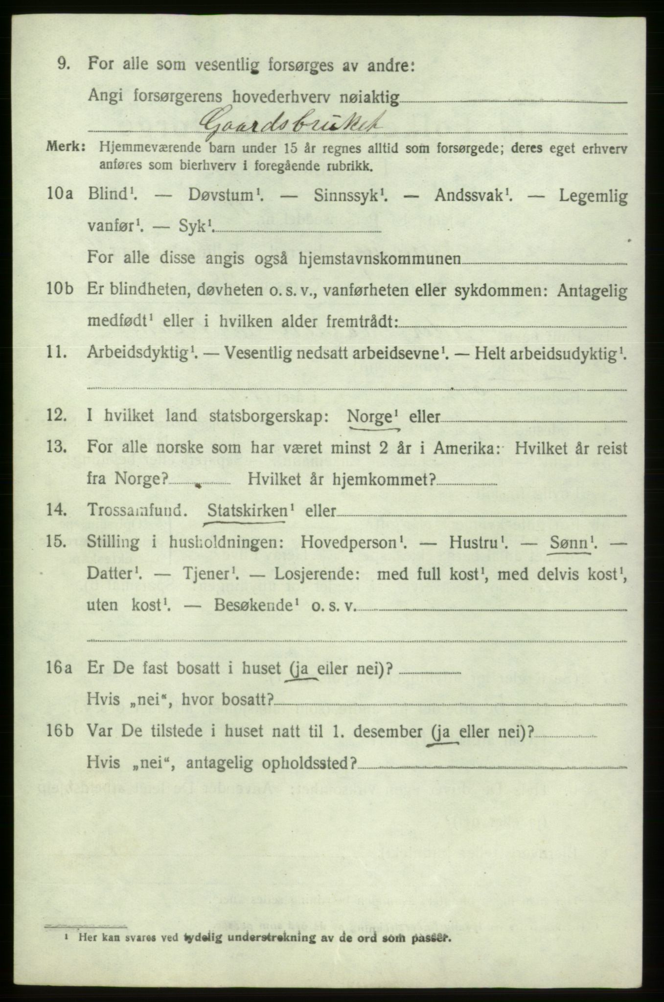 SAB, 1920 census for Bremnes, 1920, p. 6121