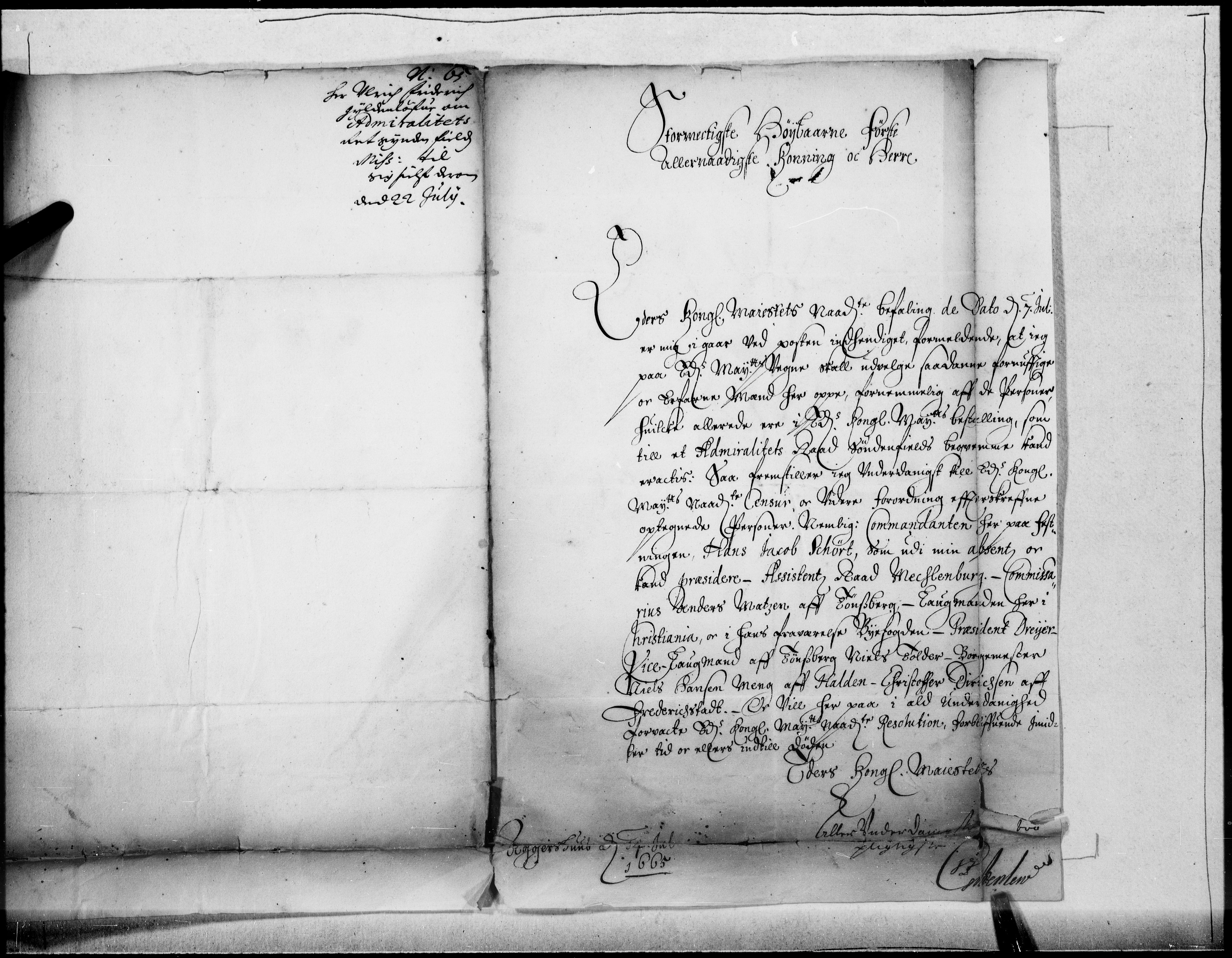 Danske Kanselli 1572-1799, AV/RA-EA-3023/F/Fc/Fcc/Fcca/L0025: Norske innlegg 1572-1799, 1665-1666, p. 73