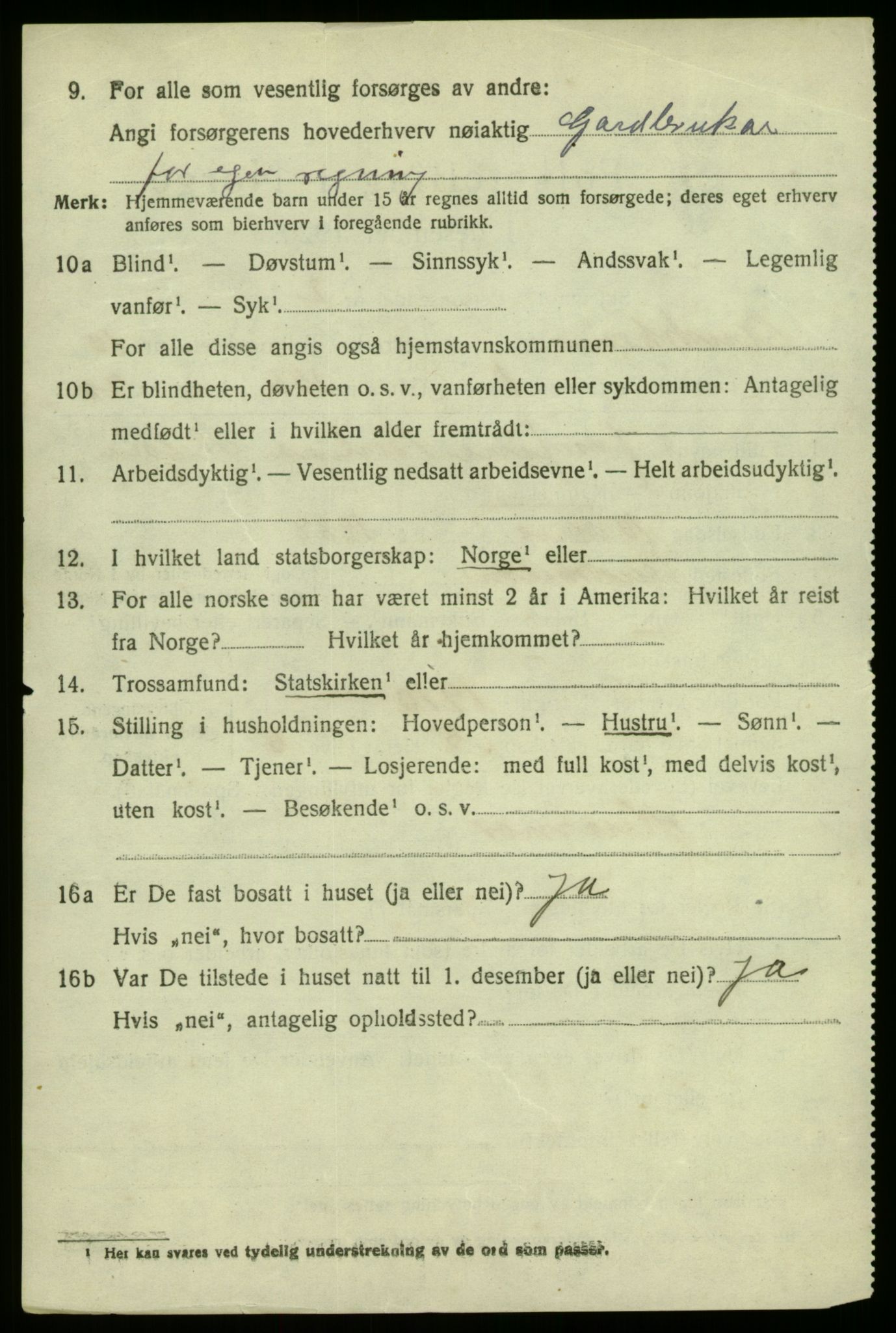 SAB, 1920 census for Austrheim, 1920, p. 3473