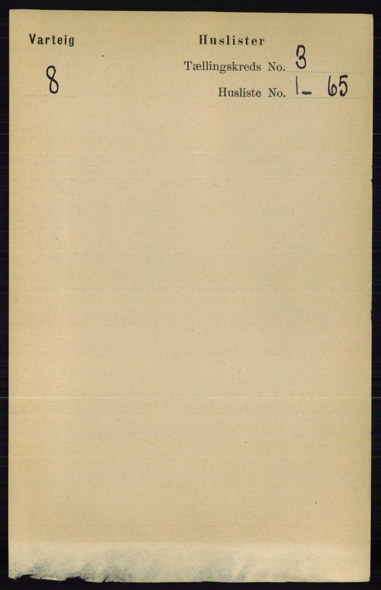 RA, 1891 census for 0114 Varteig, 1891, p. 1085